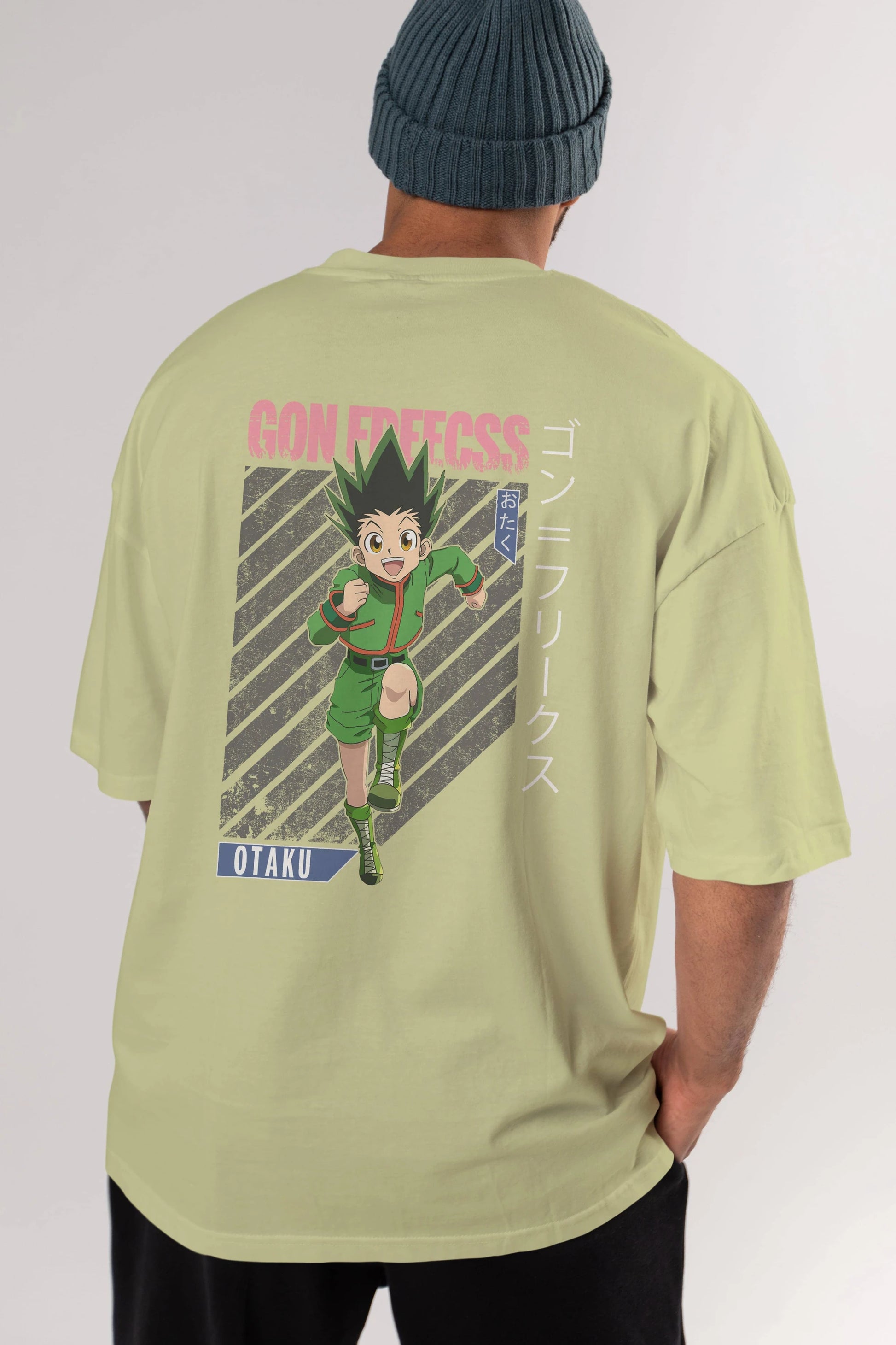 Gon Freecss HUNTER X HUNTER Anime Arka Baskılı Oversize t-shirt Erkek Kadın Unisex