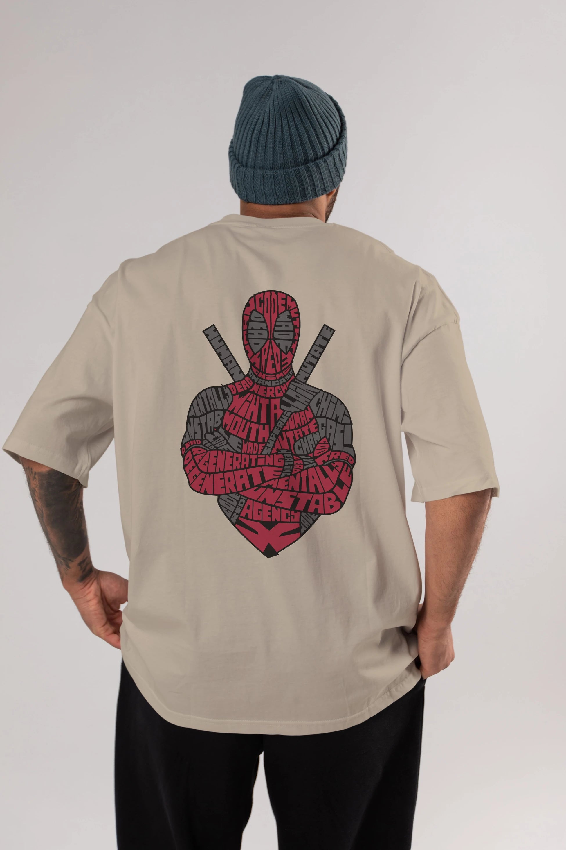 Dead Red Arka Baskılı Oversize t-shirt %100 pamuk Erkek Kadın Unisex