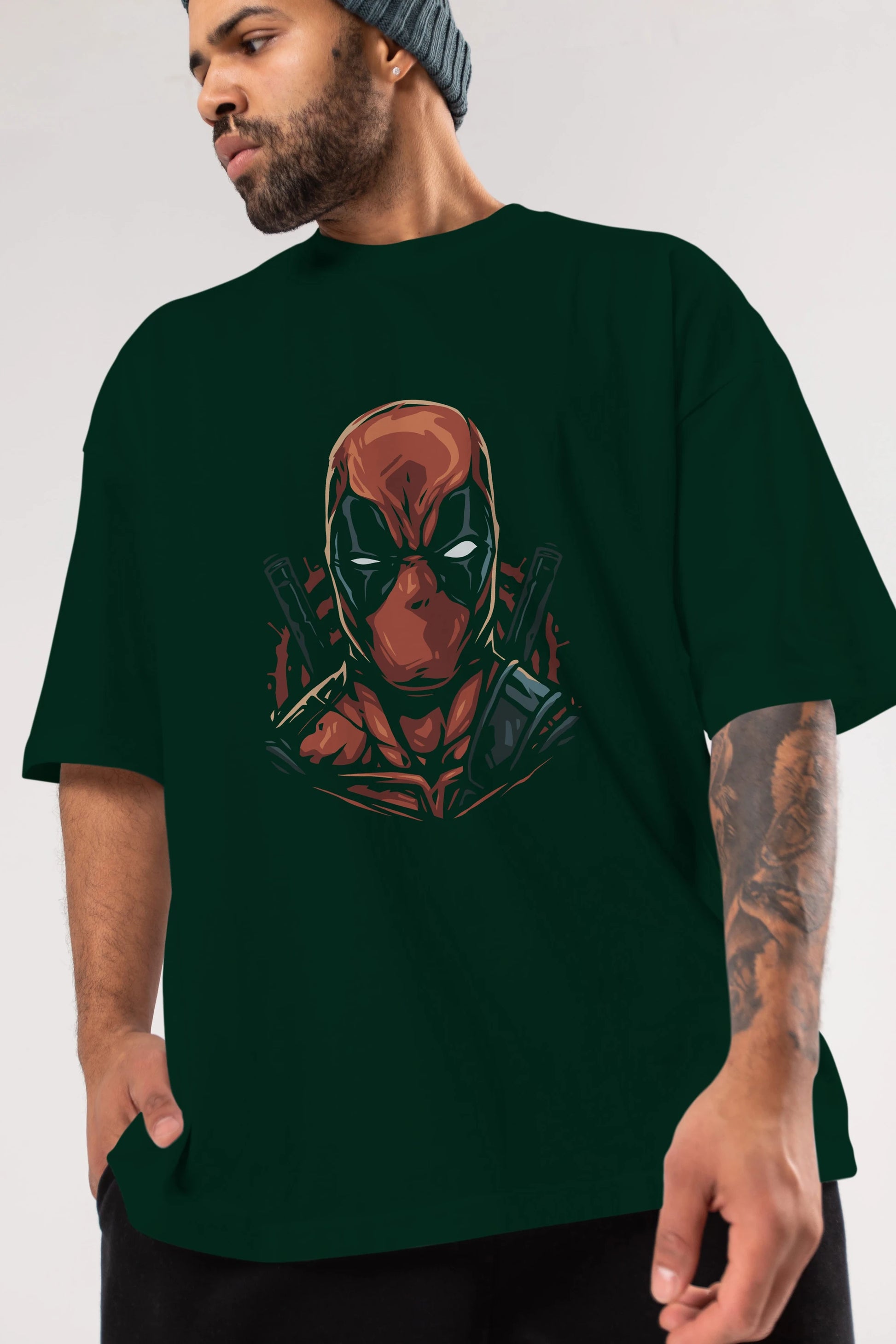 Deadpool (10) Ön Baskılı Oversize t-shirt Erkek Kadın Unisex %100 Pamuk Bisiklet Yaka tişort