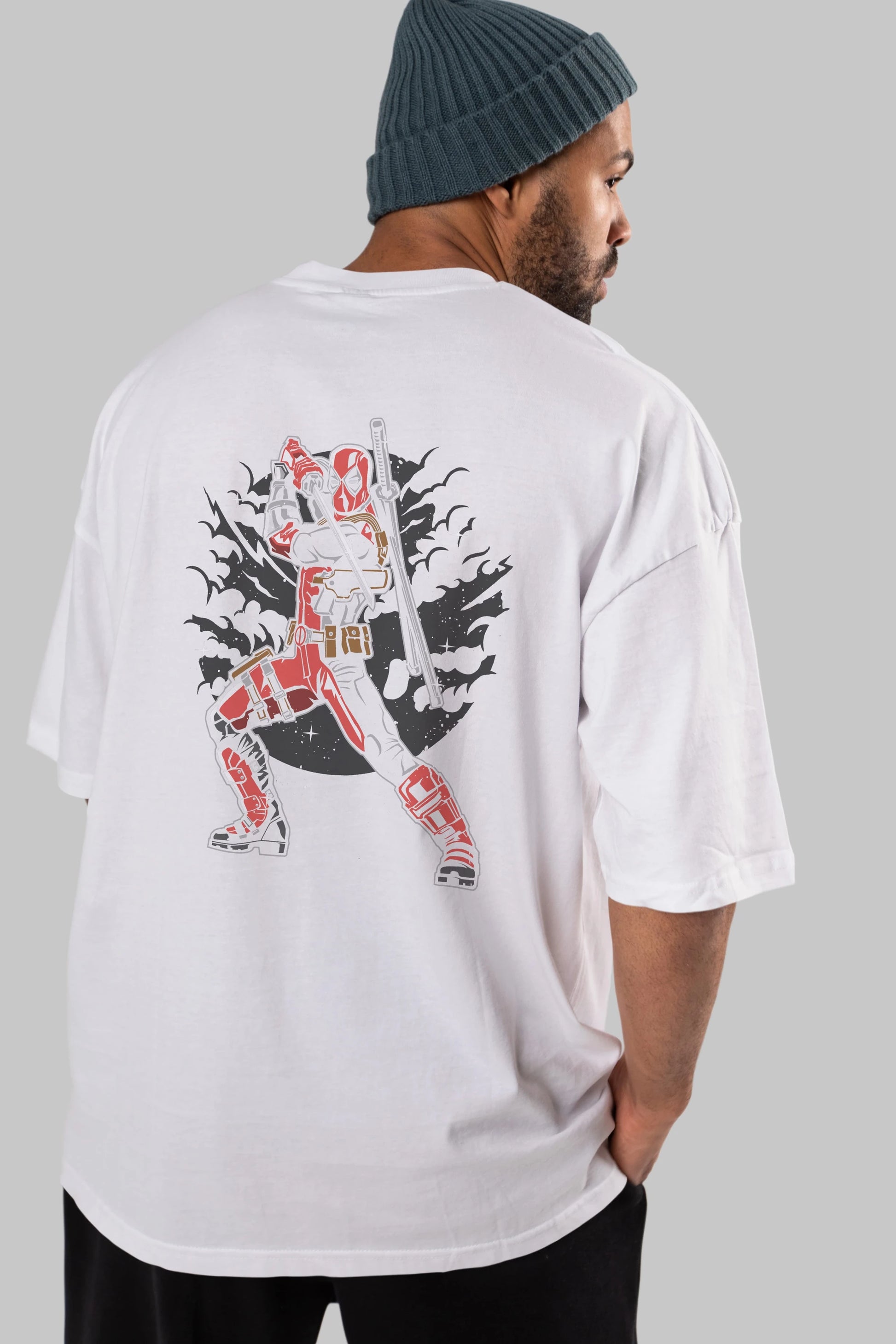 Deadpool Arka Baskılı Oversize t-shirt Erkek Kadın Unisex %100 Pamuk