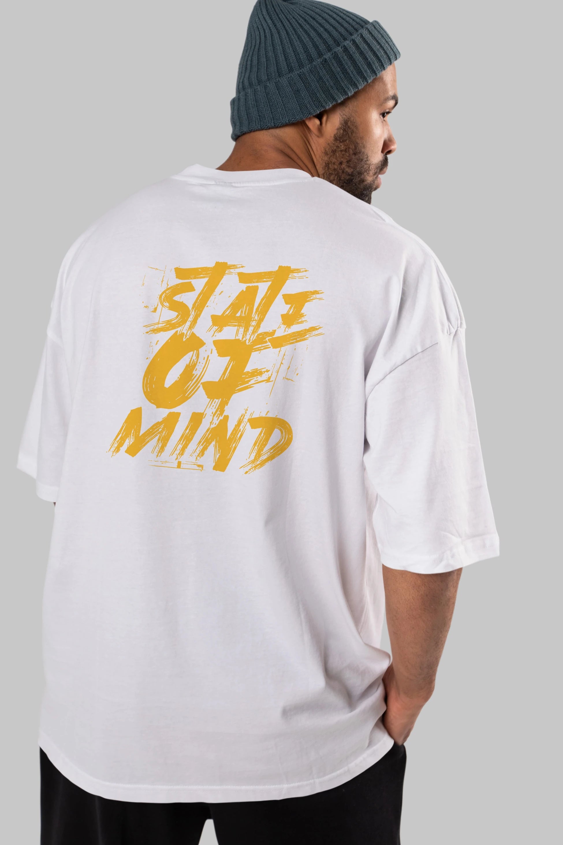 State on Mind Arka Baskılı Oversize t-shirt Erkek Kadın Unisex