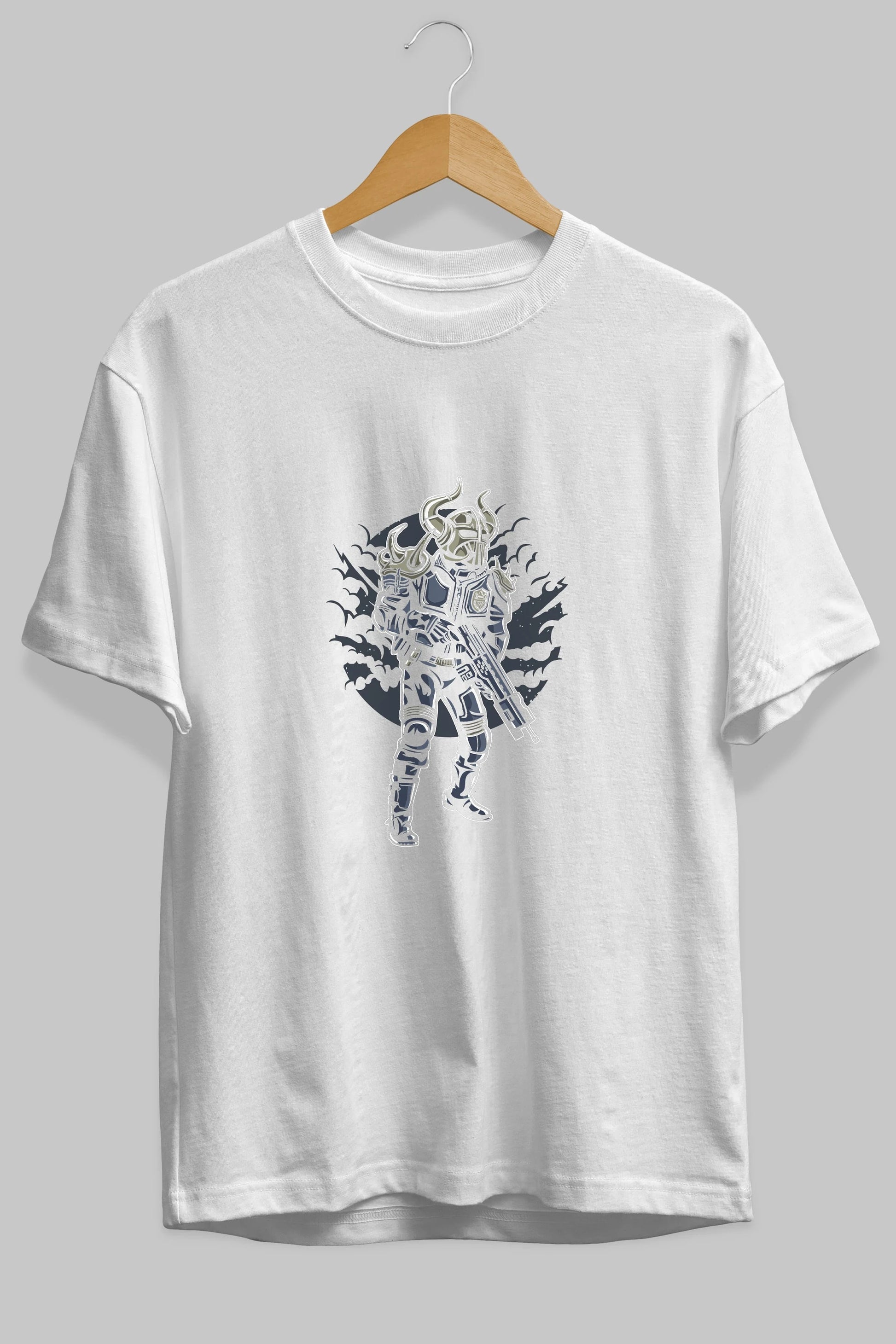 Viking Soldier Ön Baskılı Oversize t-shirt Erkek Kadın Unisex %100 Pamuk tişort
