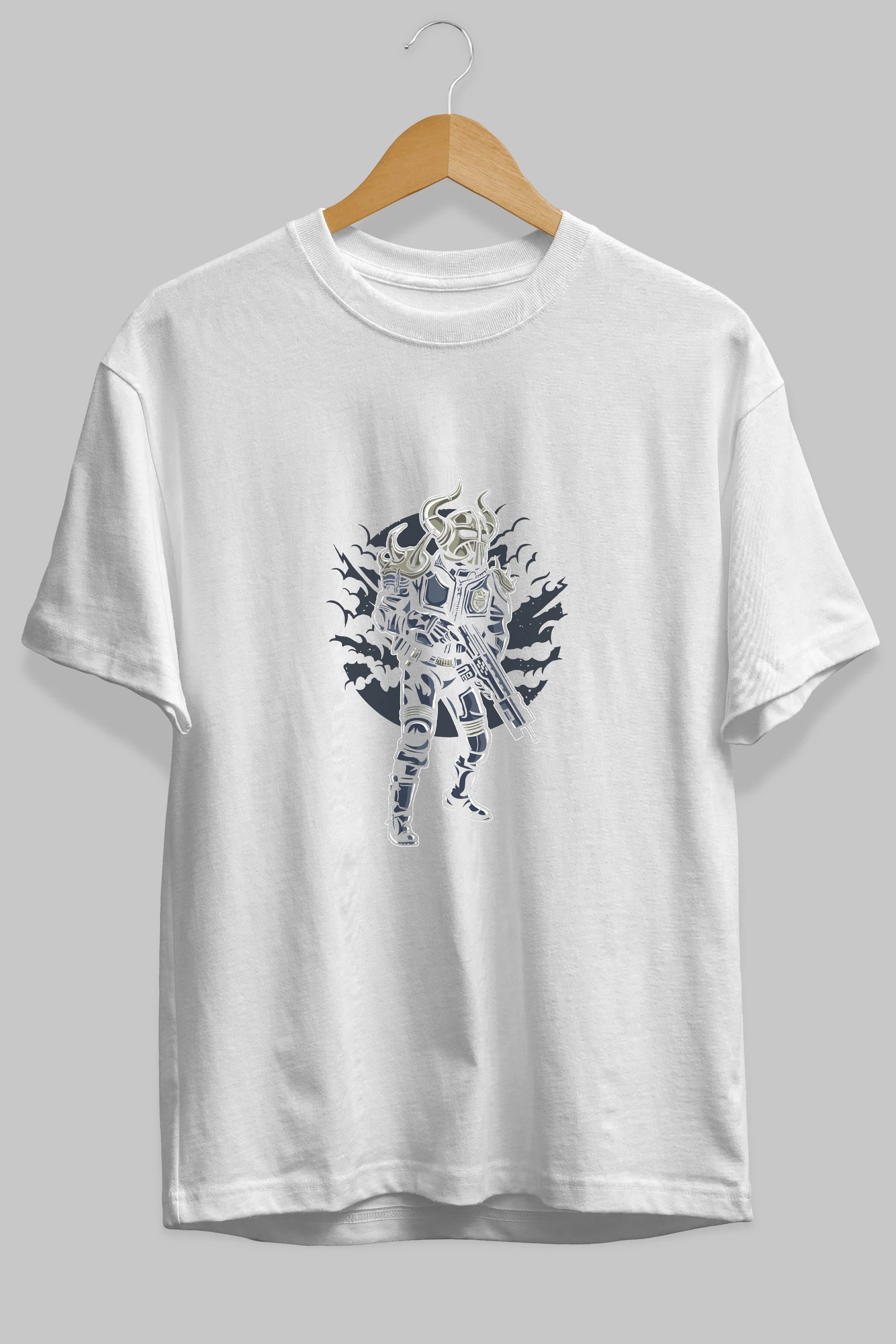 Viking Soldier Ön Baskılı Oversize t-shirt Erkek Kadın Unisex %100 Pamuk tişort