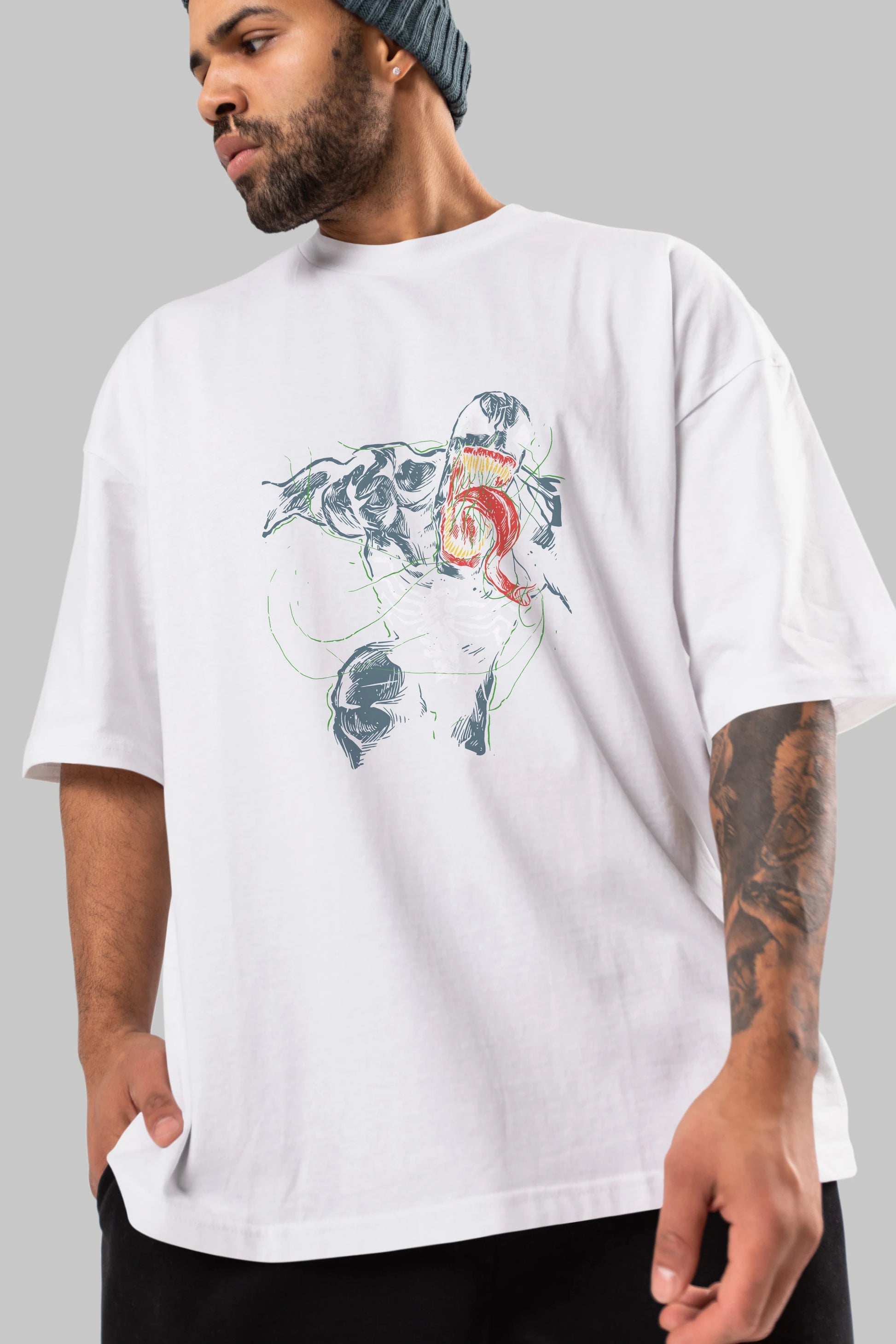 Venom (6) Ön Baskılı Oversize t-shirt Erkek Kadın Unisex %100 Pamuk Bisiklet Yaka tişort