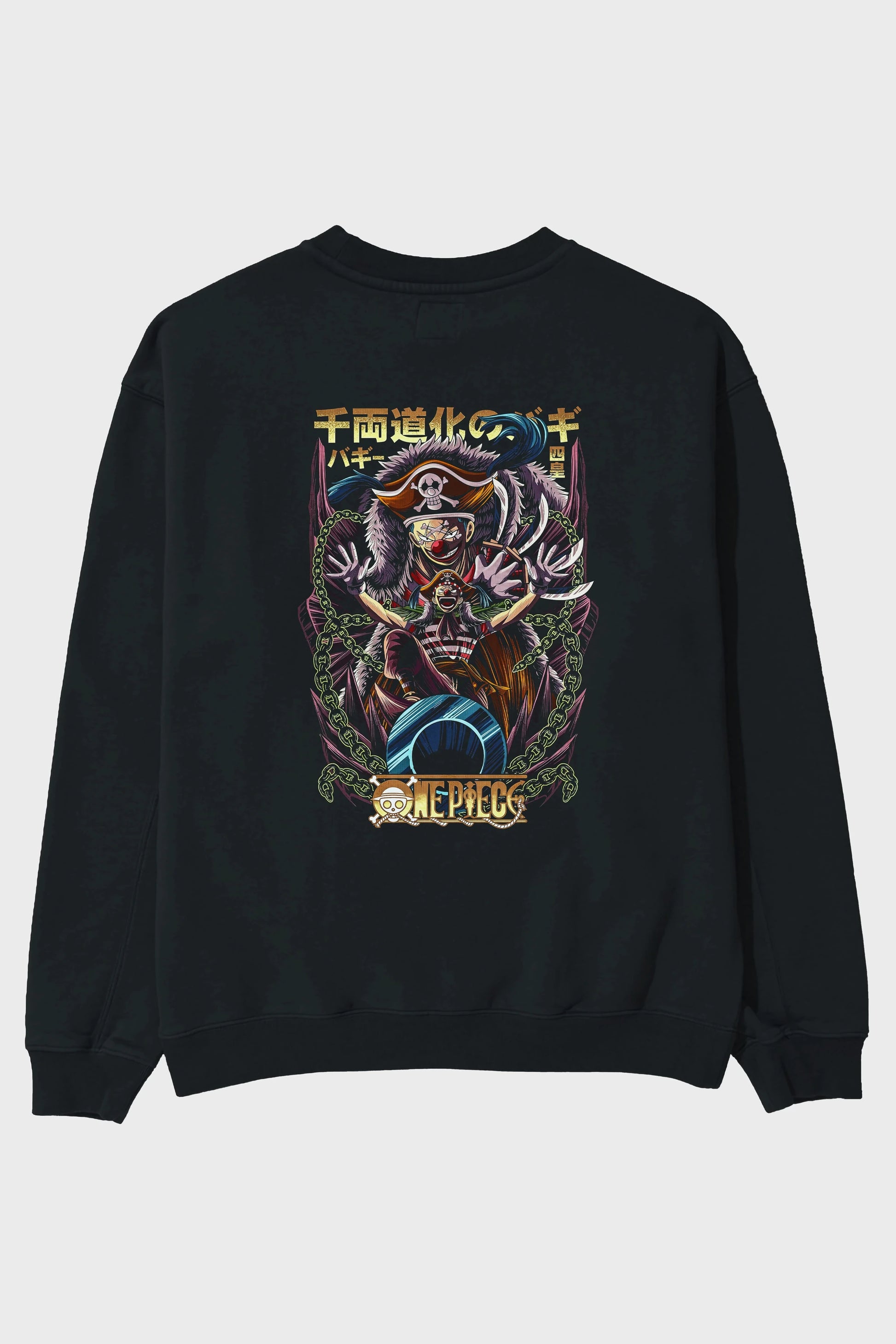 ONE PIECE (5) Anime Arka Baskılı Oversize Sweatshirt Erkek Kadın Unisex