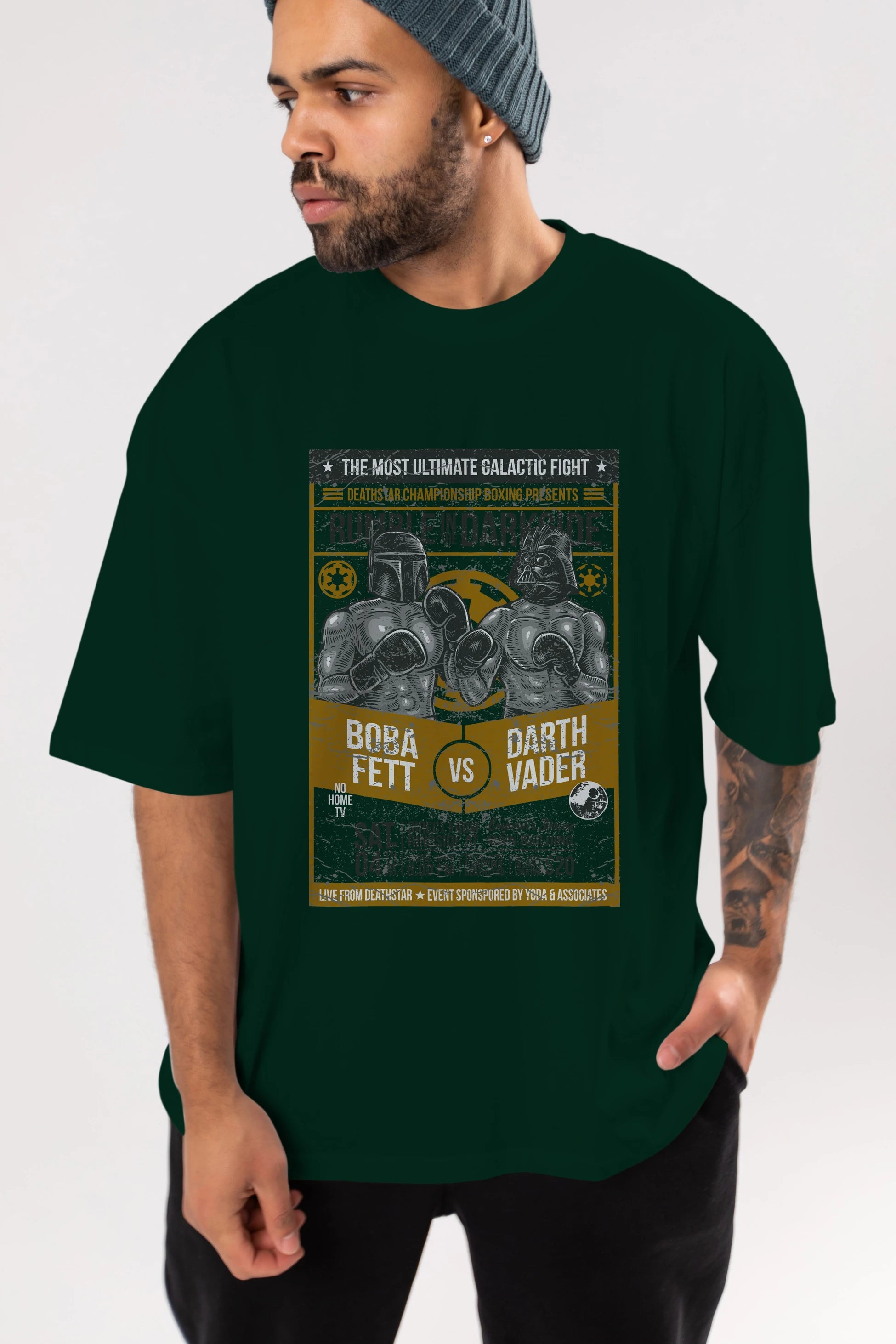 Rumble In The Darkside Ön Baskılı Oversize t-shirt Erkek Kadın Unisex %100 Pamuk tişort