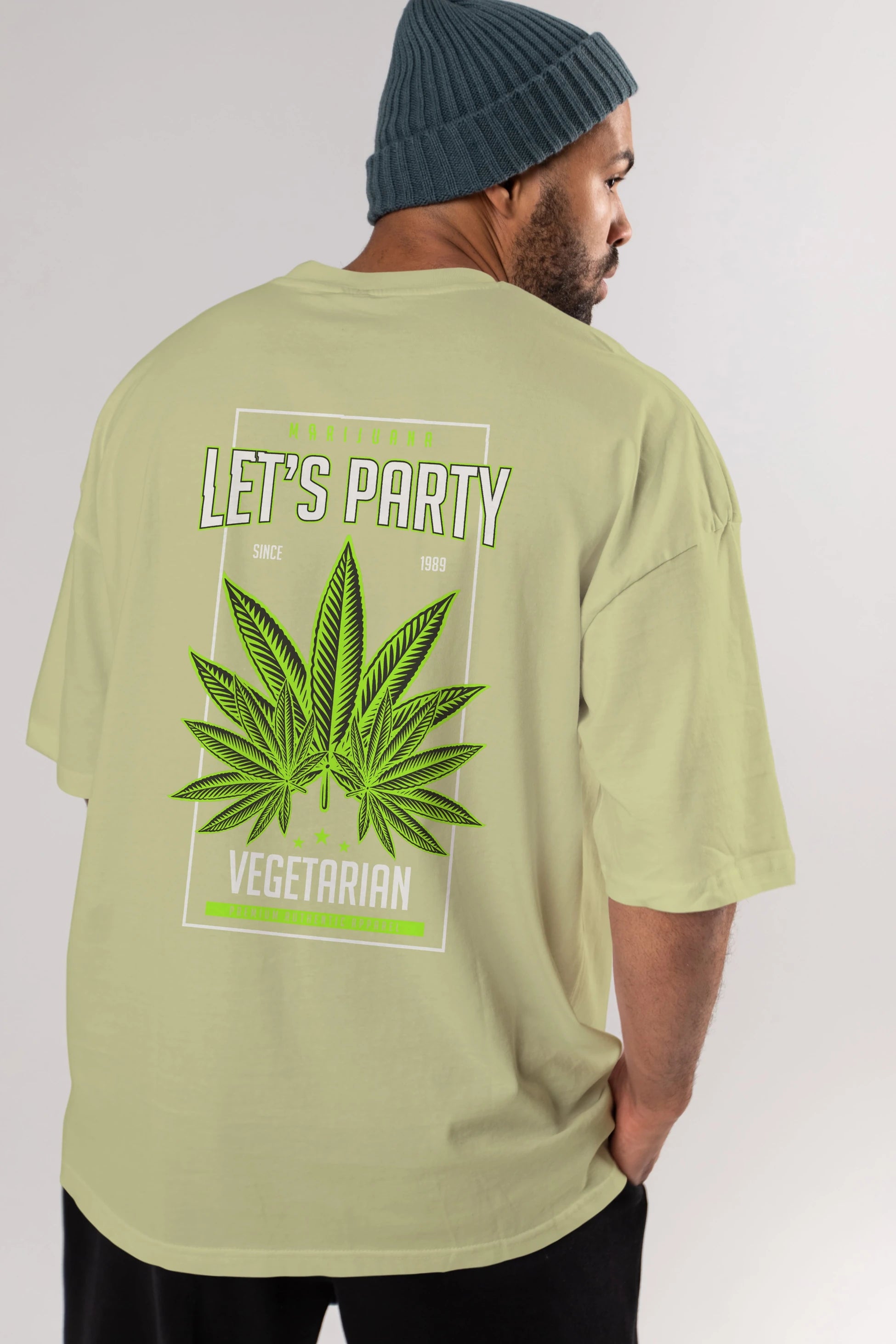 Lets Party Arka Baskılı Oversize t-shirt Erkek Kadın Unisex