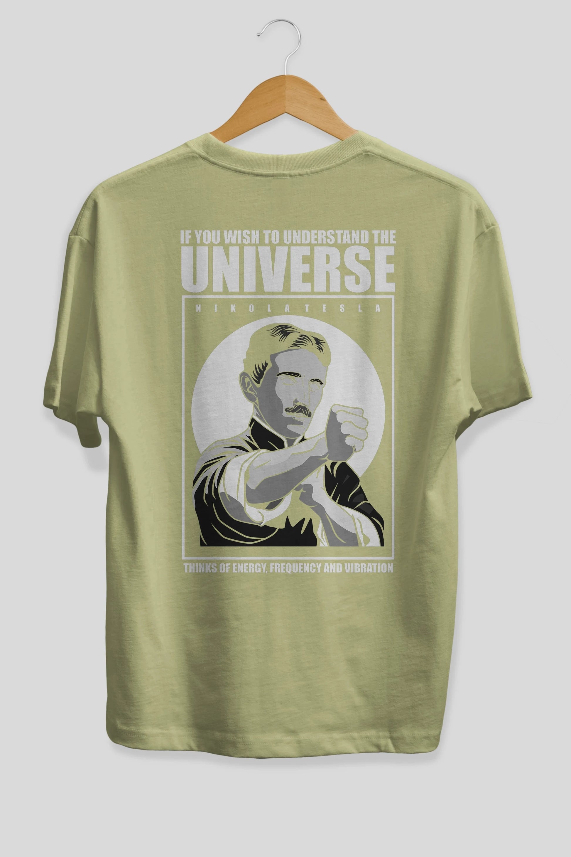 Nicola Tesla Ip Man Arka Baskılı Oversize t-shirt Erkek Kadın Unisex %100 Pamuk tişort