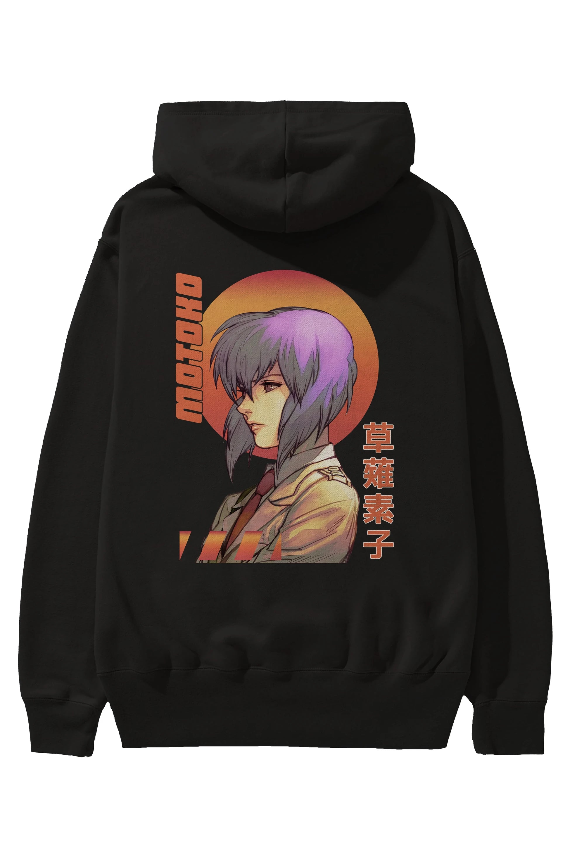 Motoko Kusanagi 10 Anime Arka Baskılı Hoodie Oversize Kapüşonlu Sweatshirt Erkek Kadın Unisex