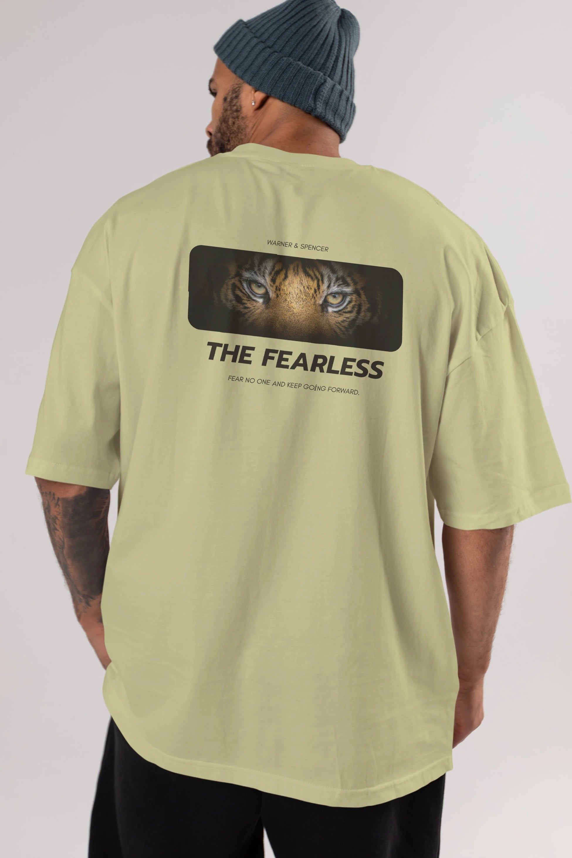 The Fearless Yazılı Arka Baskılı Oversize t-shirt Erkek Kadın Unisex