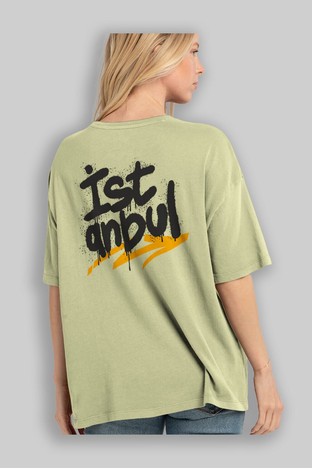 istanbul Yazılı Arka Baskılı Oversize t-shirt Erkek Kadın Unisex