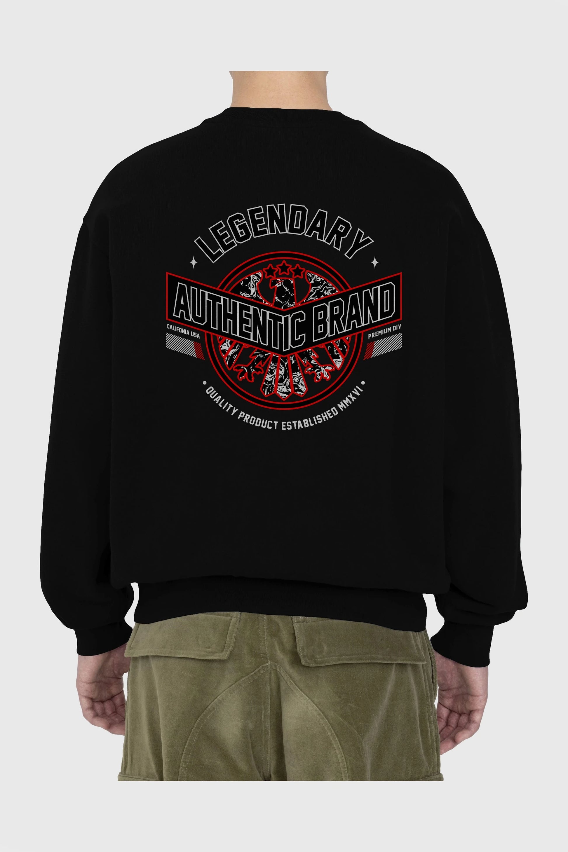 Legendary Brand Arka Baskılı Oversize Sweatshirt Erkek Kadın Unisex