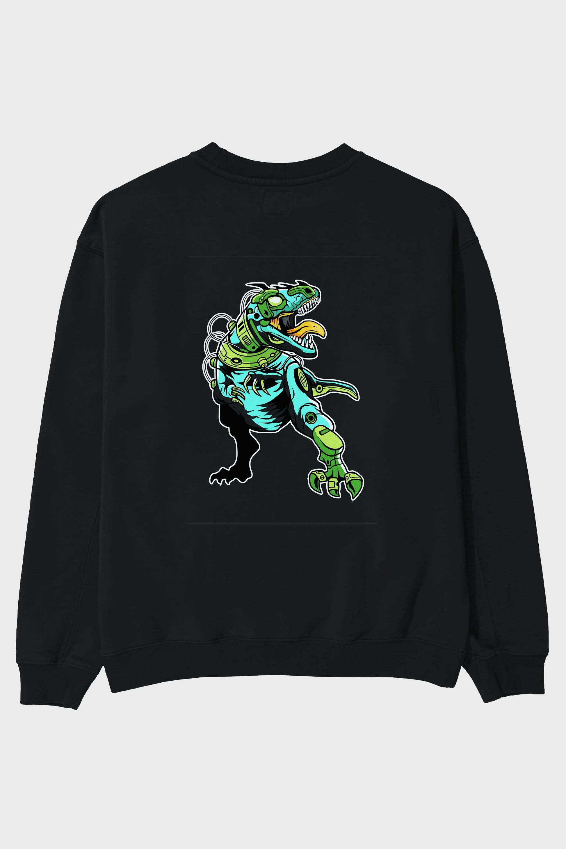 Trex Robot Arka Baskılı Oversize Sweatshirt Erkek Kadın Unisex