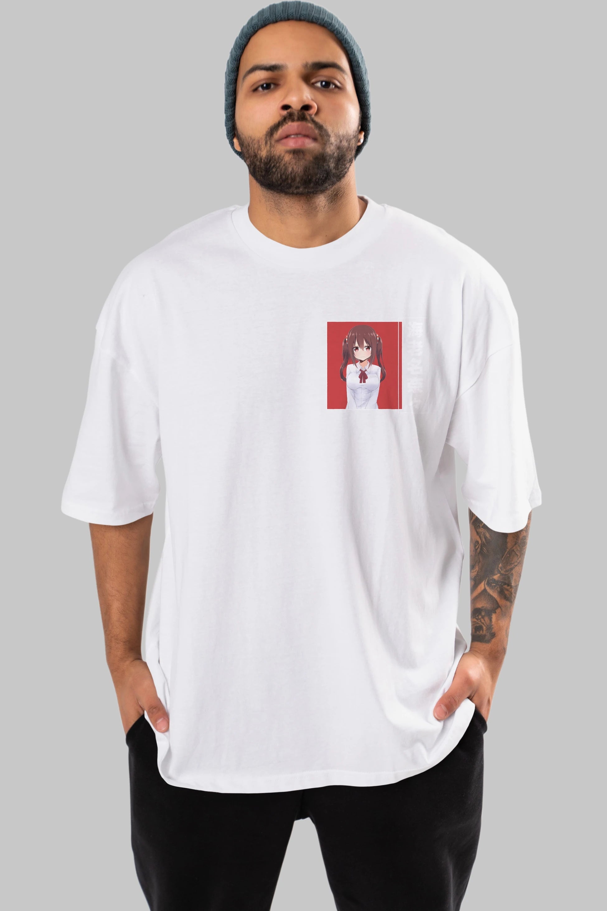 Nana Ebina 1 Ön Sol Baskılı Oversize t-shirt Erkek Kadın Unisex %100 Pamuk Bisiklet Yaka tişort