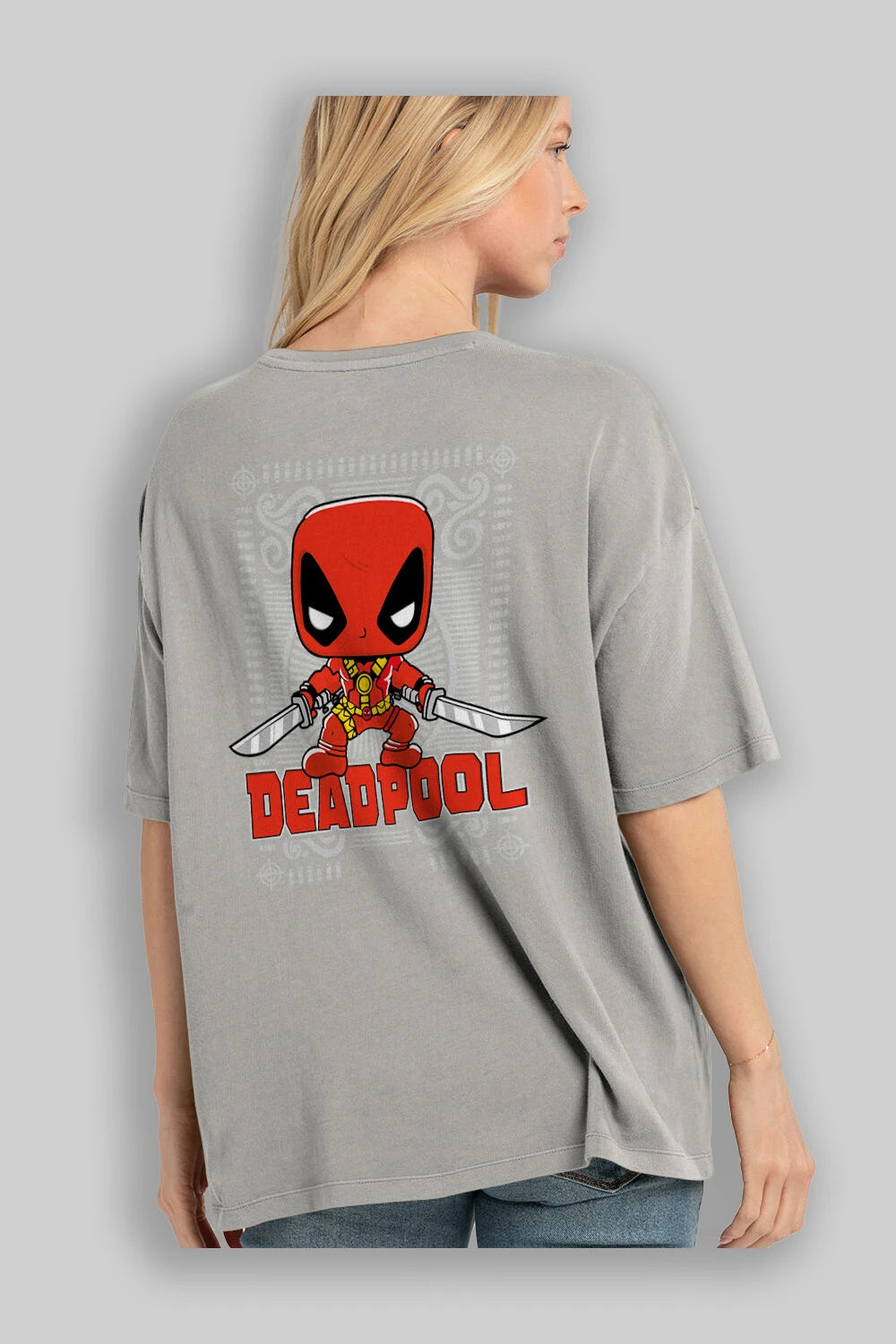 Deadpool (17) Arka Baskılı Oversize t-shirt Erkek Kadın Unisex %100 Pamuk Bisiklet Yaka tişort