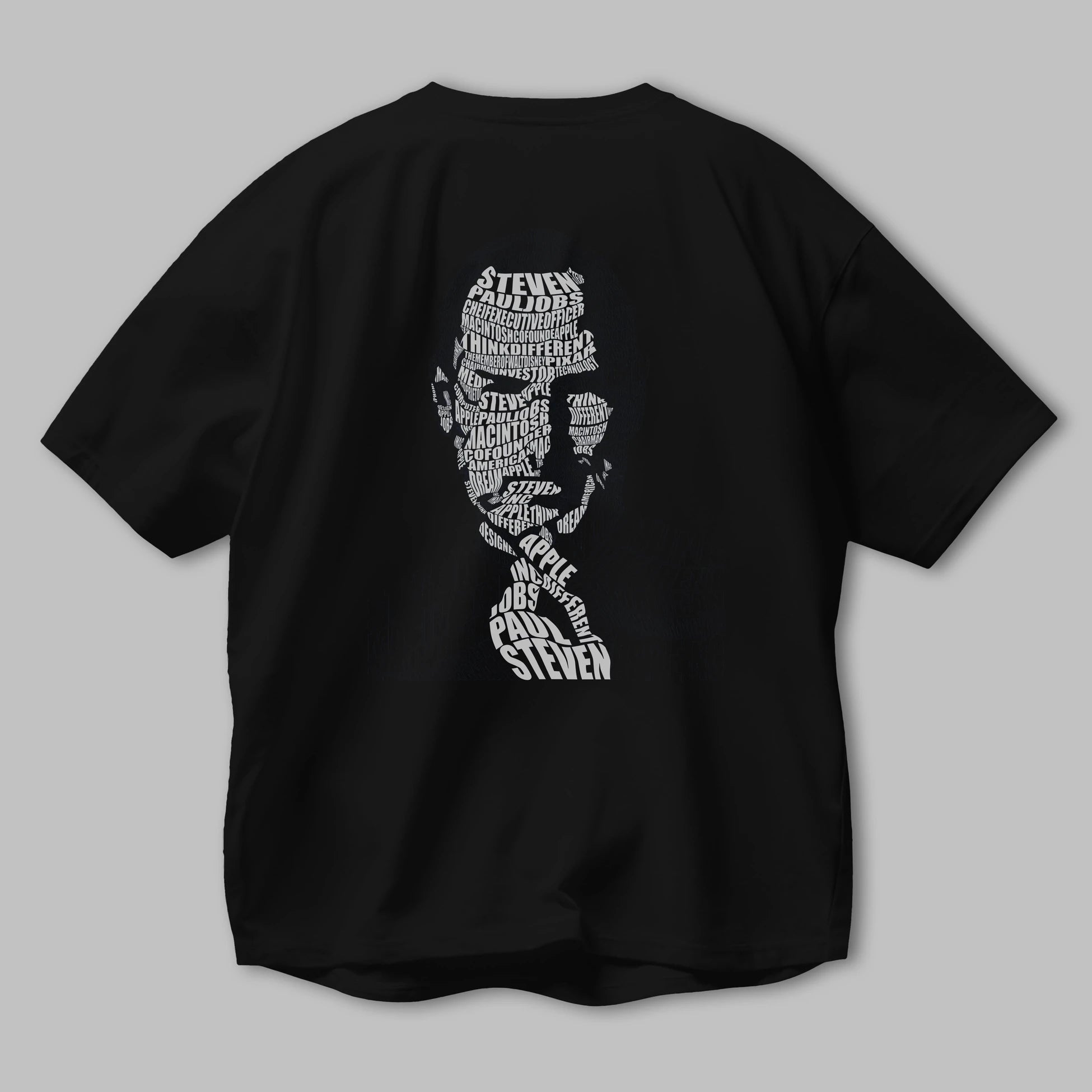 Steve Jobs Calligram Arka Baskılı Oversize t-shirt %100 pamuk Erkek Kadın Unisex