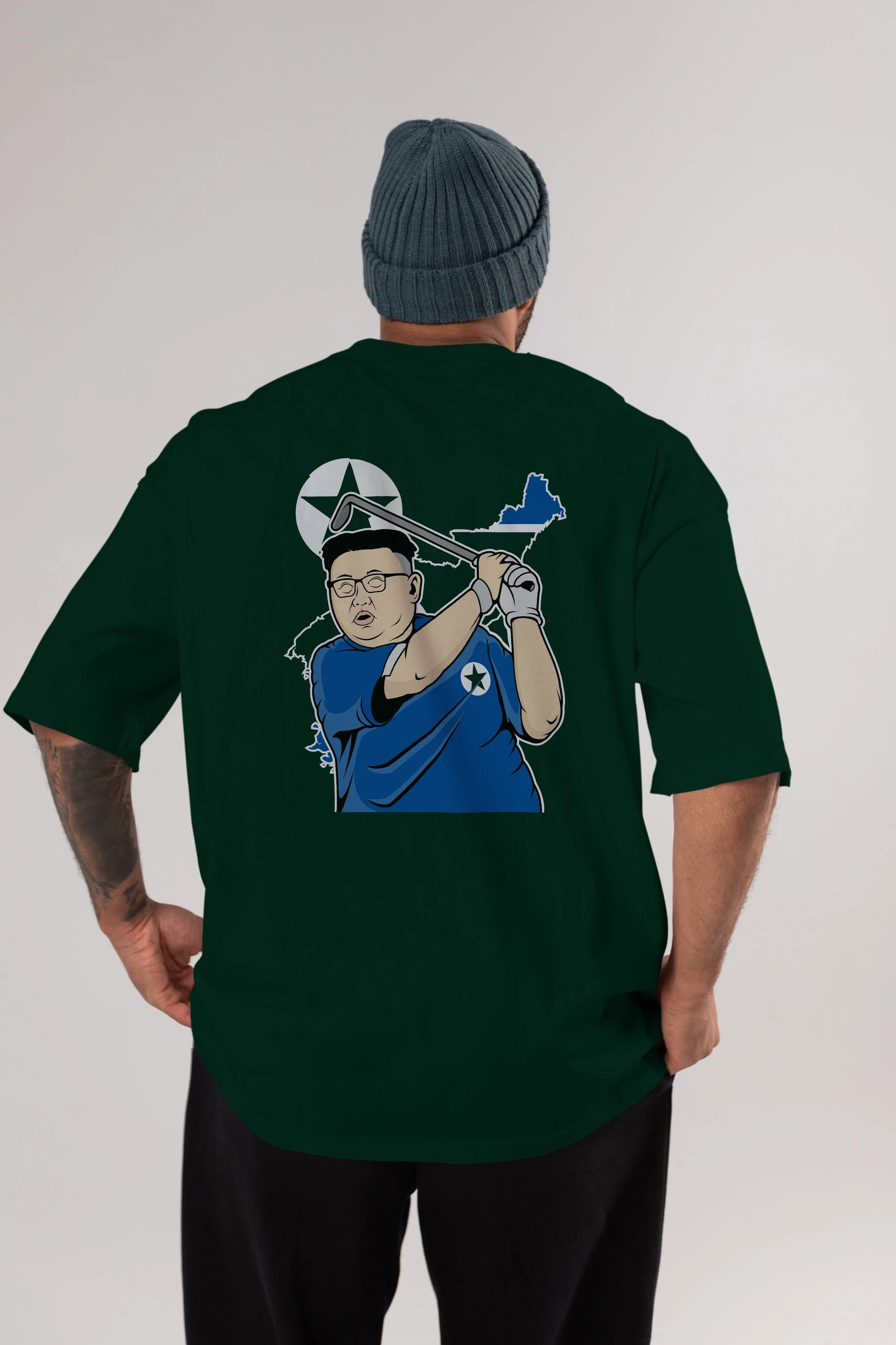 Kim Golf Arka Baskılı Oversize t-shirt Erkek Kadın Unisex %100 Pamuk tişort