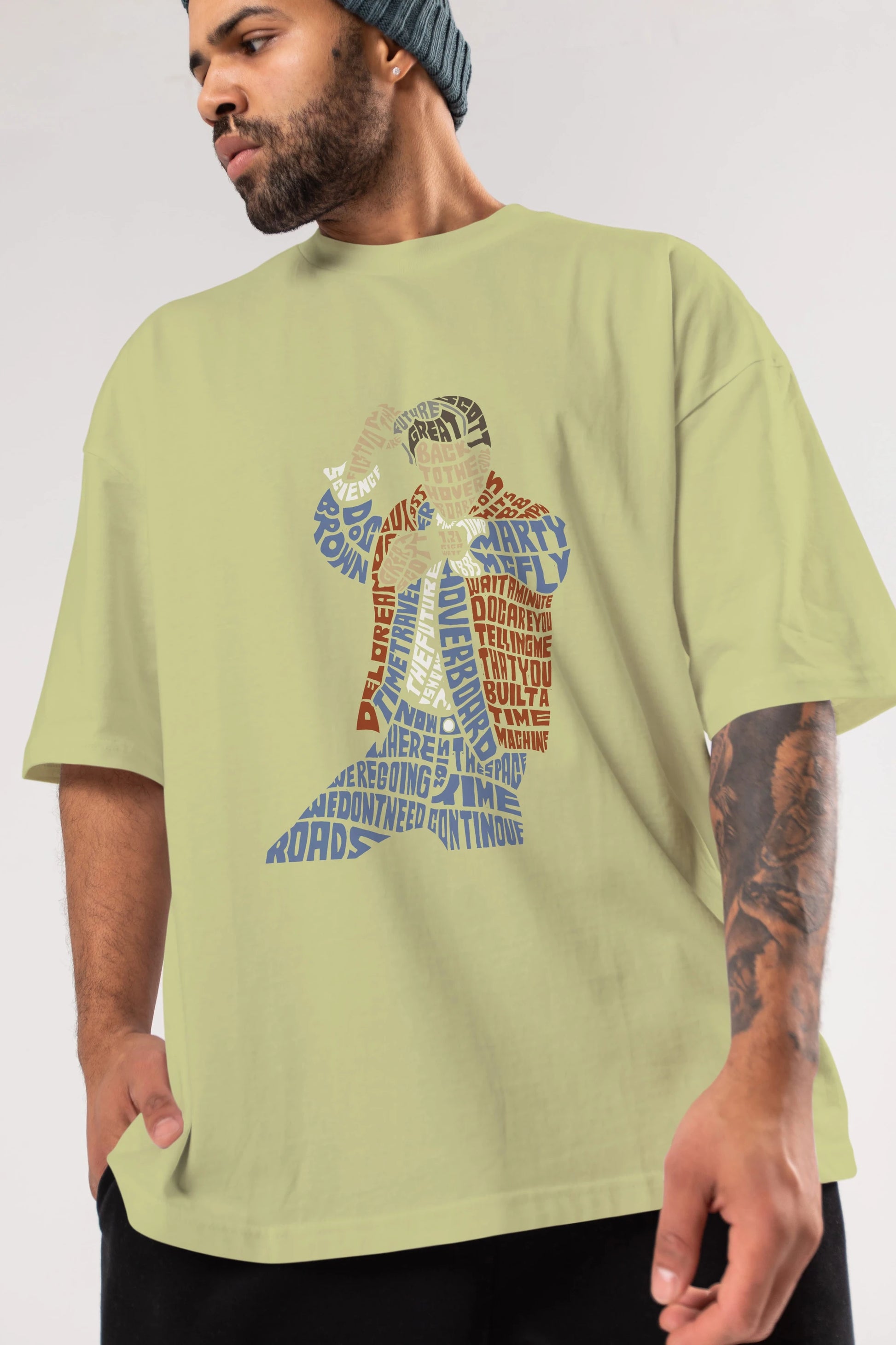 Back To The Hoverboard Ön Baskılı Oversize t-shirt %100 pamuk Erkek Kadın Unisex
