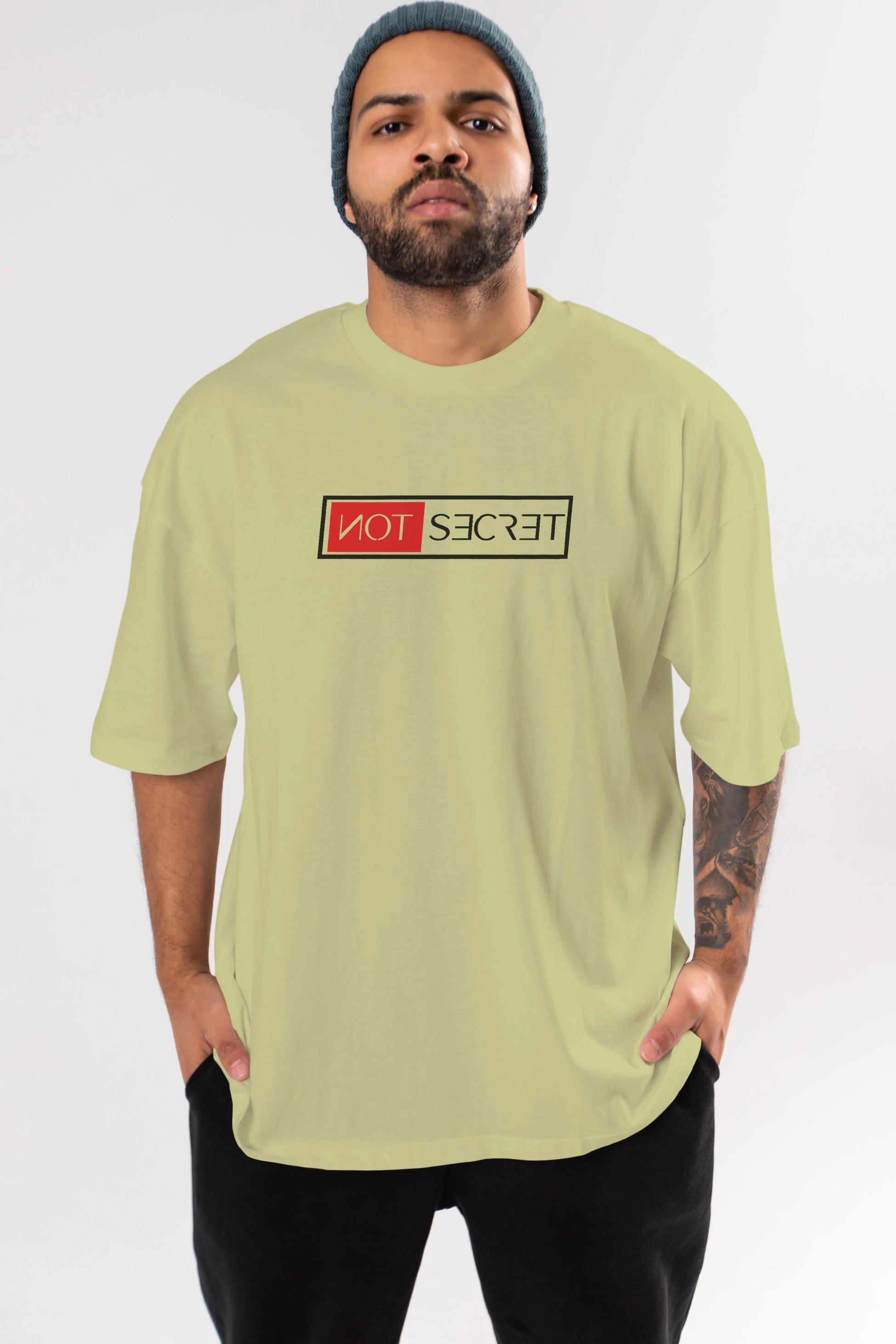 Not Secret Ön Baskılı Oversize t-shirt %100 pamuk Erkek Kadın Unisex