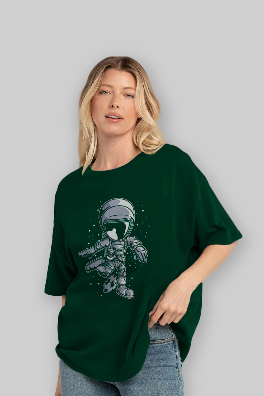 Astronaut Soccer (2) Ön Baskılı Oversize t-shirt Erkek Kadın Unisex