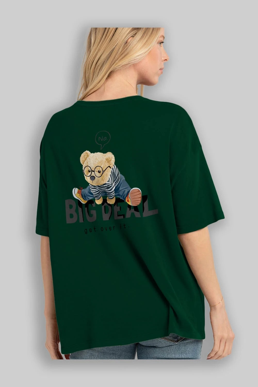Teddy Bear Big Deal Arka Baskılı Oversize t-shirt Erkek Kadın Unisex %100 Pamuk