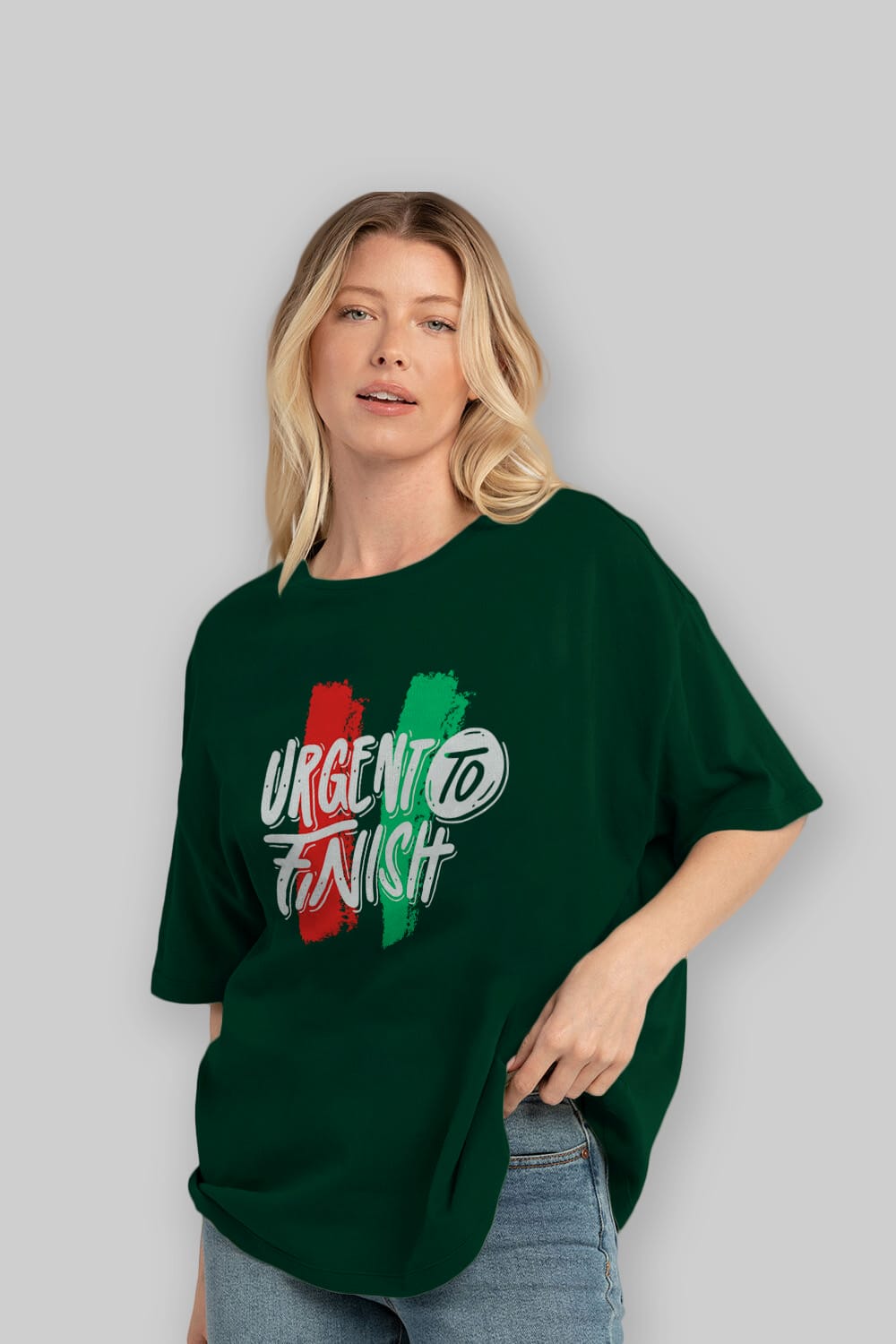 Urgent To Finish Ön Baskılı Oversize t-shirt Erkek Kadın Unisex