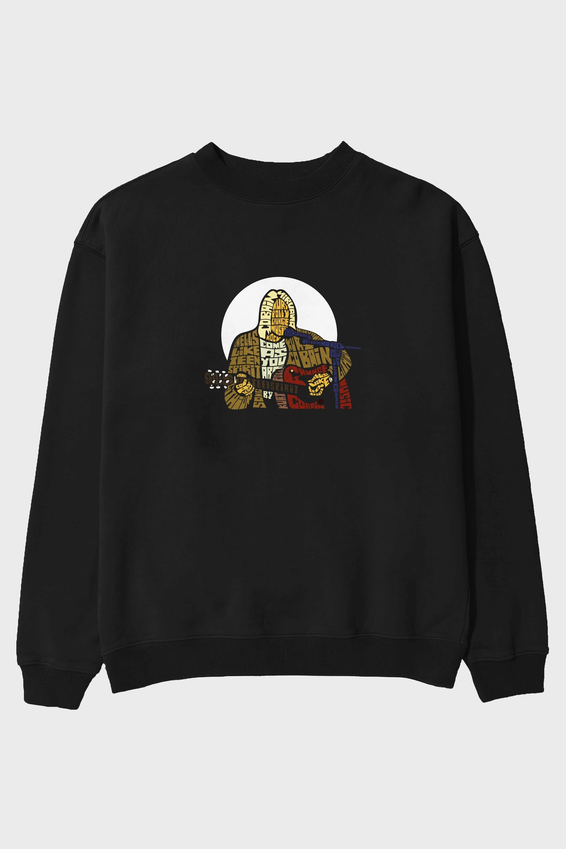 Kurt Cobain Ön Baskılı Oversize Sweatshirt Erkek Kadın Unisex