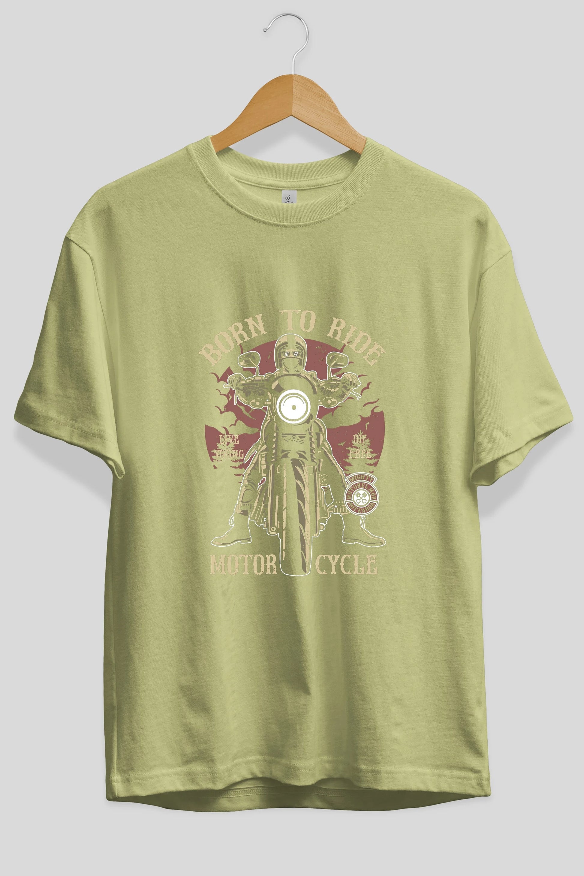 Born To Ride Ön Baskılı Oversize t-shirt Erkek Kadın Unisex %100 Pamuk tişort