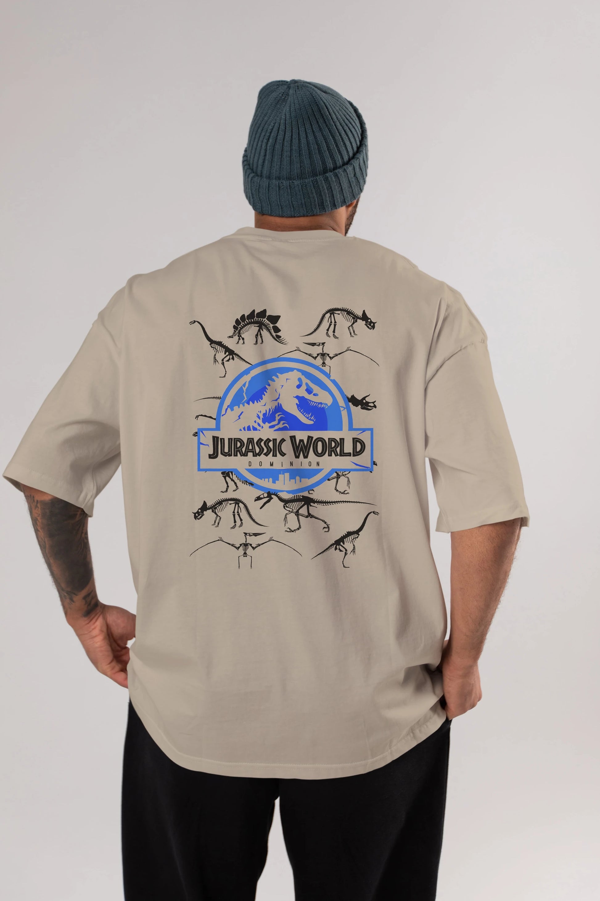 Jurassic Park (5) Arka Baskılı Oversize t-shirt Erkek Kadın Unisex %100 Pamuk Bisiklet Yaka tişort