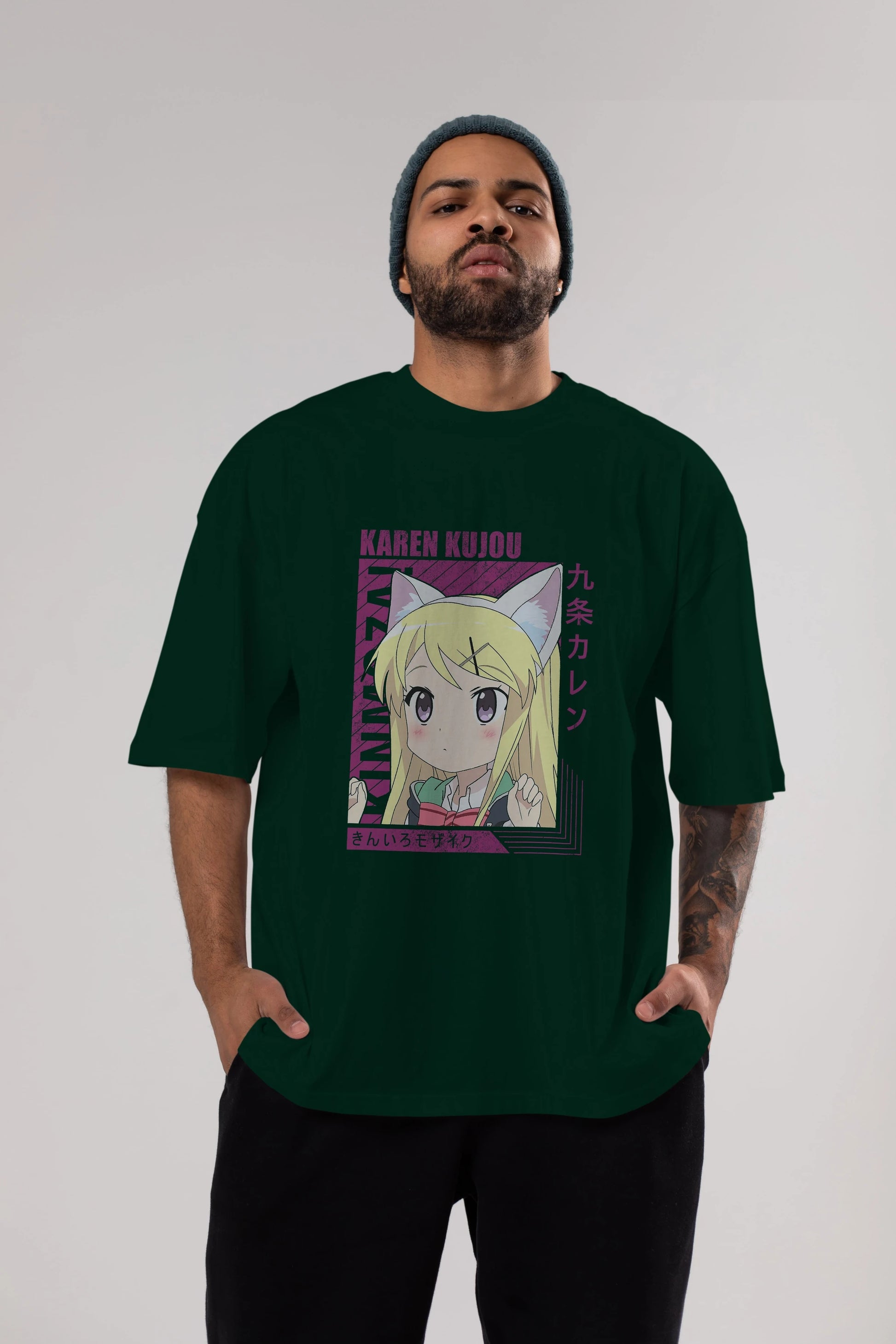 Karen Kujou 4 Anime Ön Baskılı Oversize t-shirt %100 pamuk Erkek Kadın Unisex