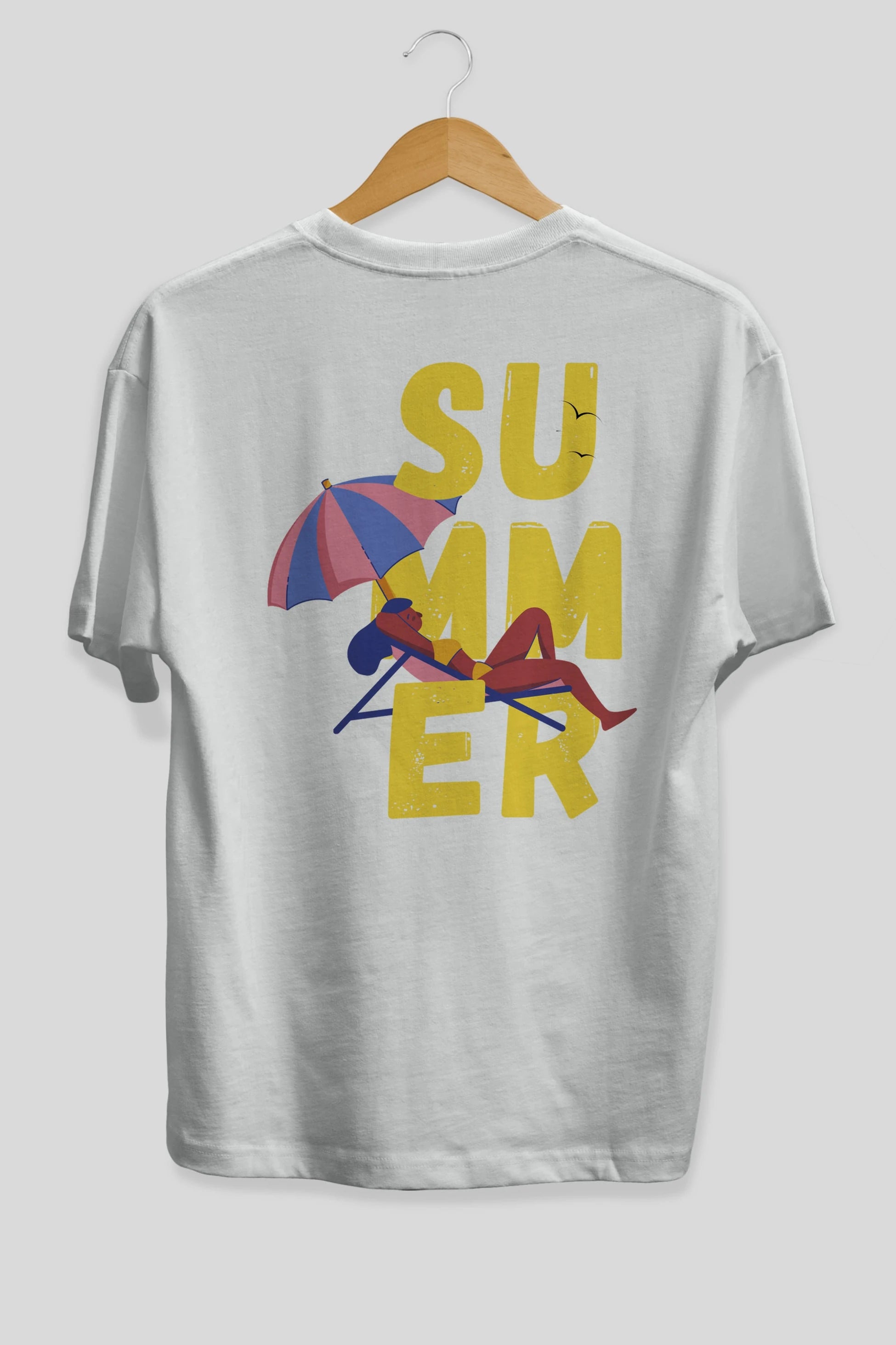 Summer Yazılı Arka Baskılı Oversize t-shirt Erkek Kadın Unisex