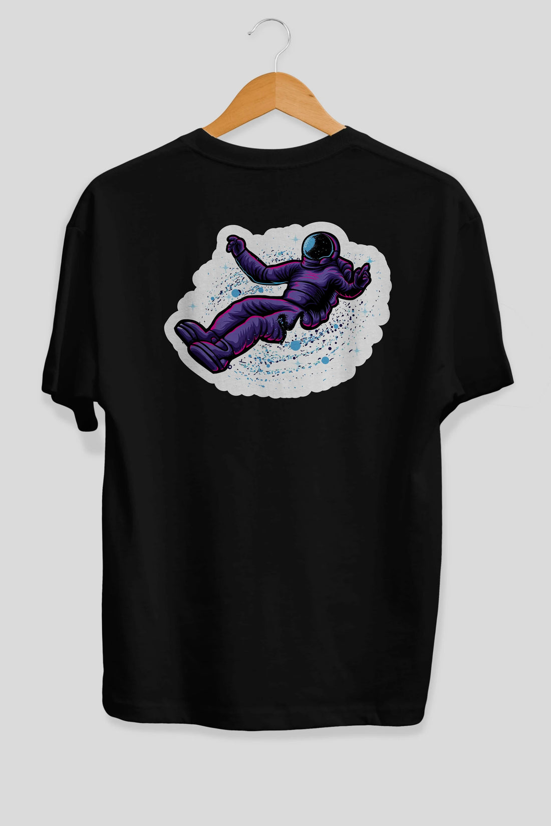 Having fun in outer space sticker Arka Baskılı Oversize t-shirt Erkek Kadın Unisex