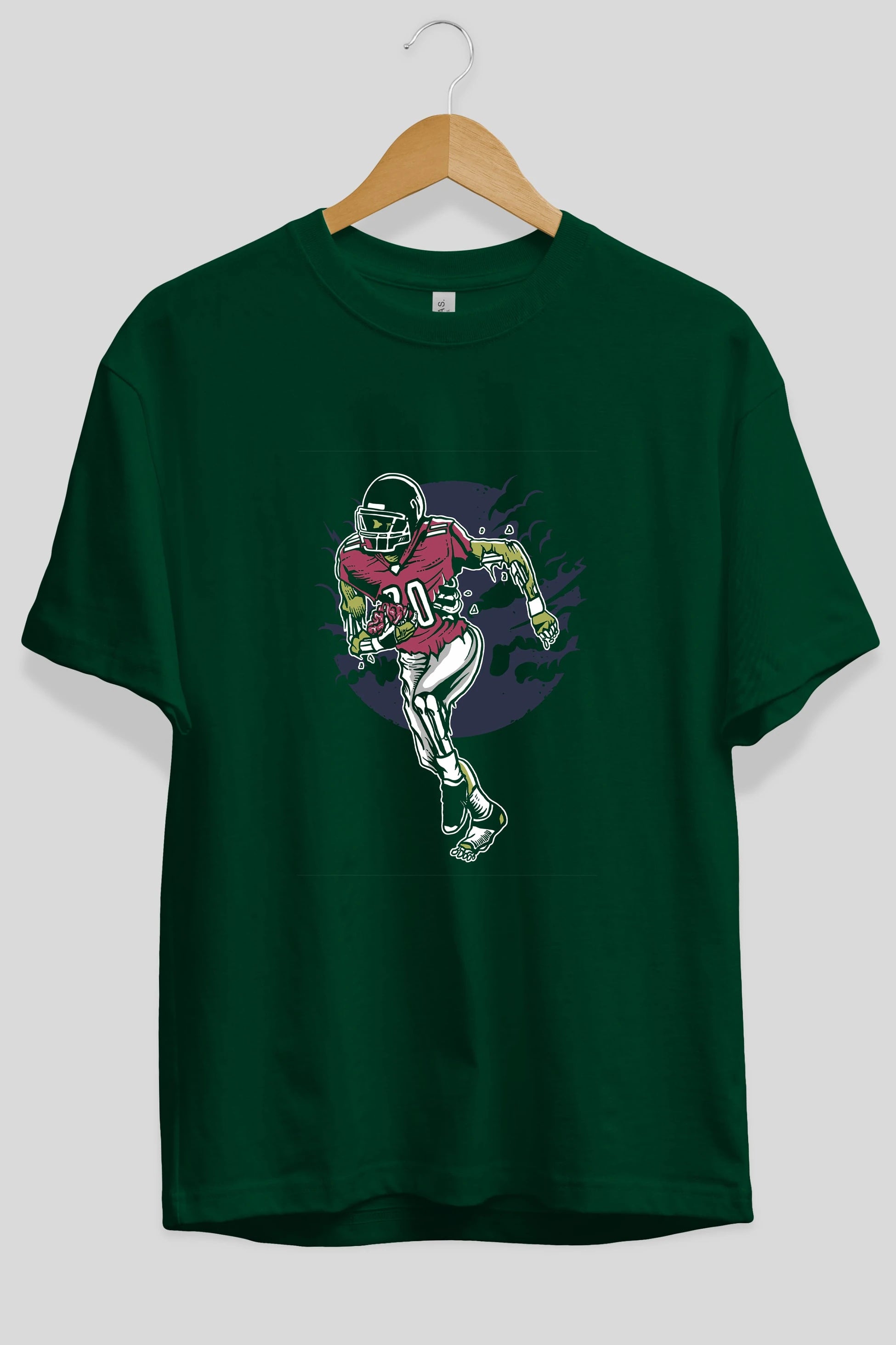 Zombie Football Ön Baskılı Oversize t-shirt Erkek Kadın Unisex %100 Pamuk tişort