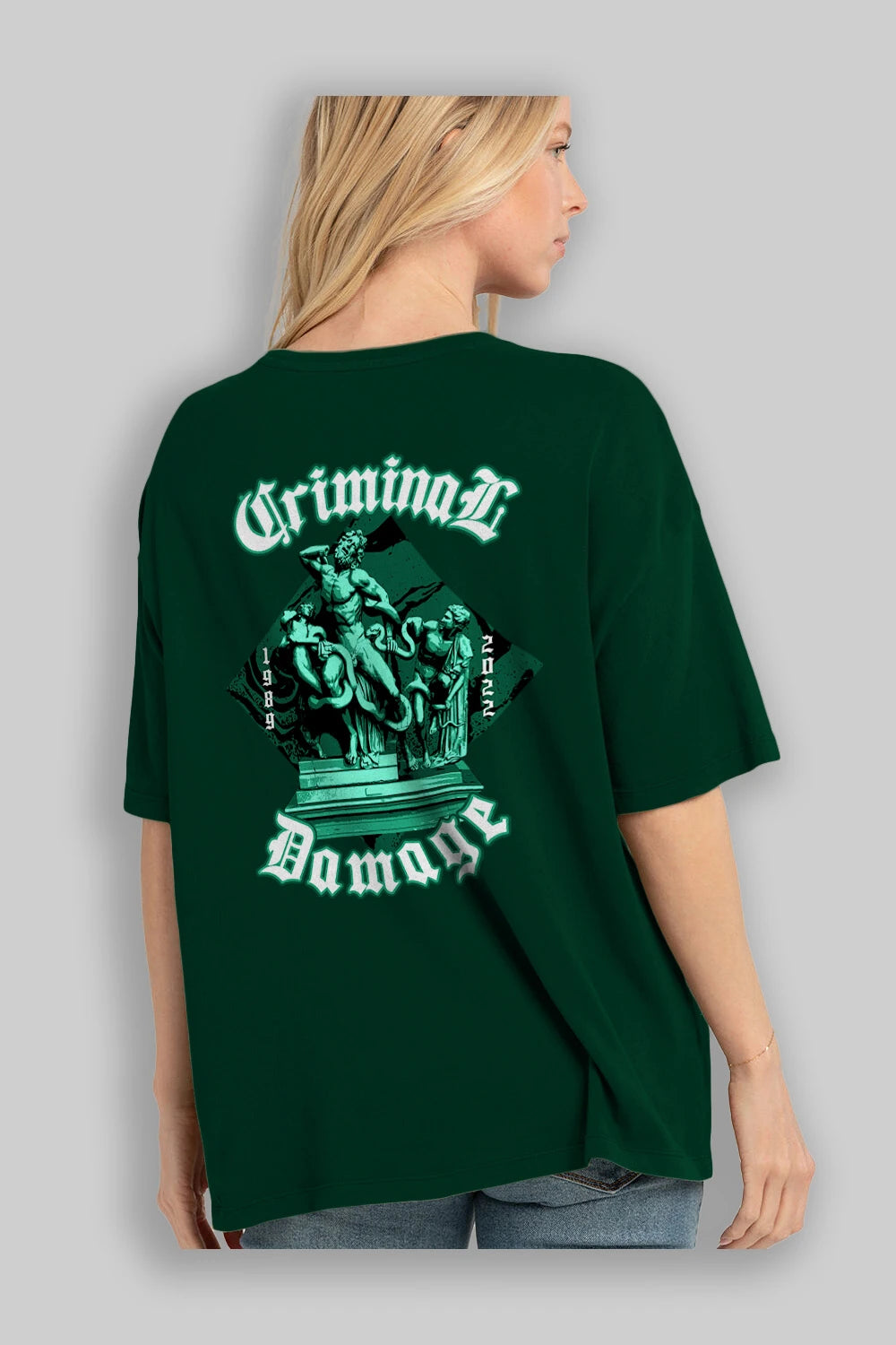Criminal Damage Arka Baskılı Oversize t-shirt Erkek Kadın Unisex