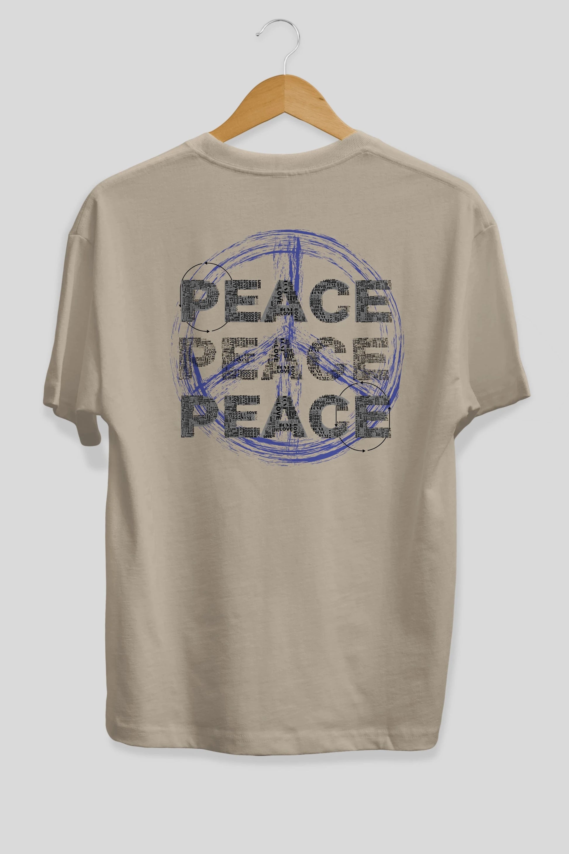 Peace Yazılı Arka Baskılı Oversize t-shirt Erkek Kadın Unisex
