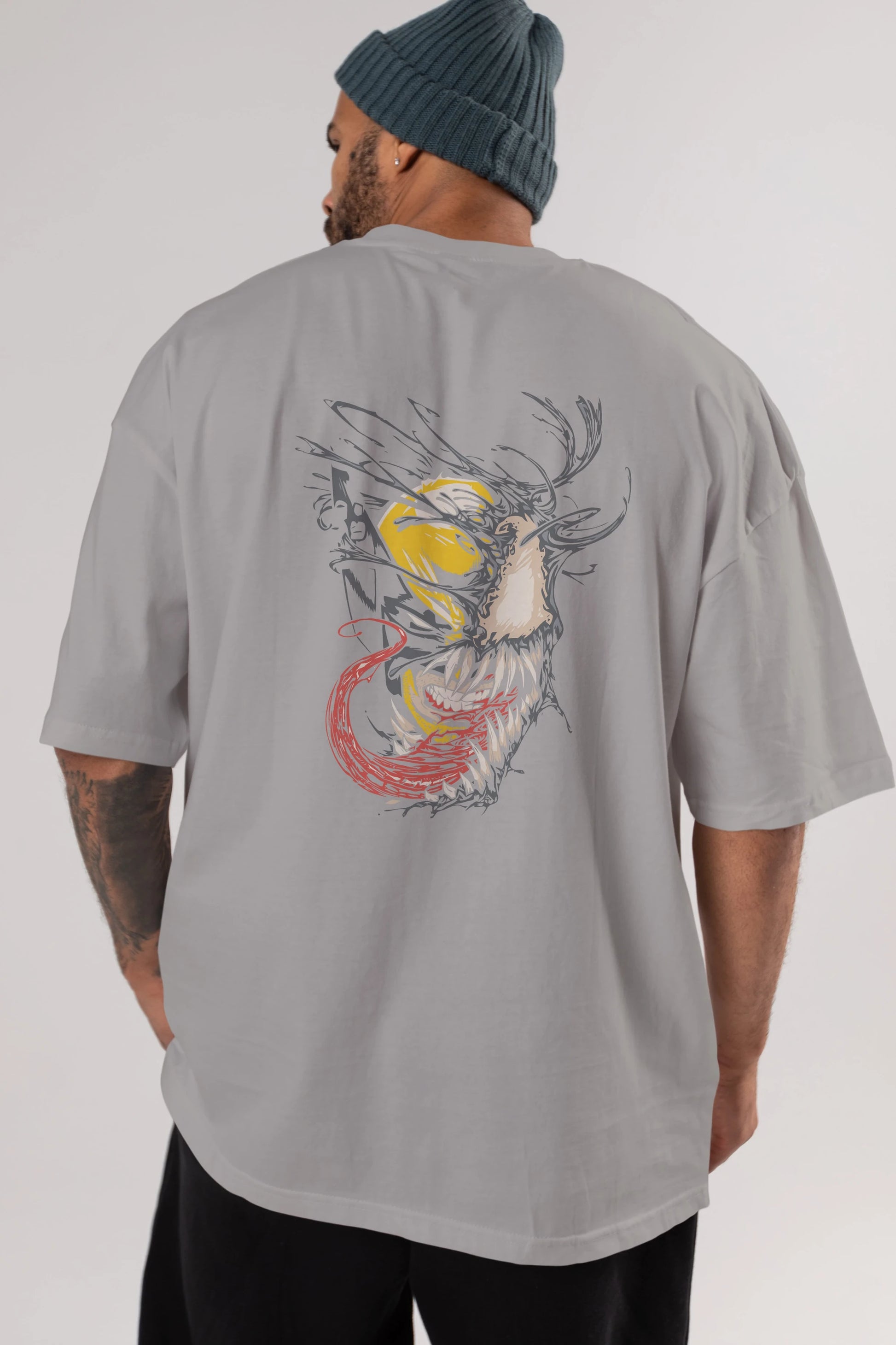 Venom (4) Arka Baskılı Oversize t-shirt Erkek Kadın Unisex %100 Pamuk Bisiklet Yaka tişort