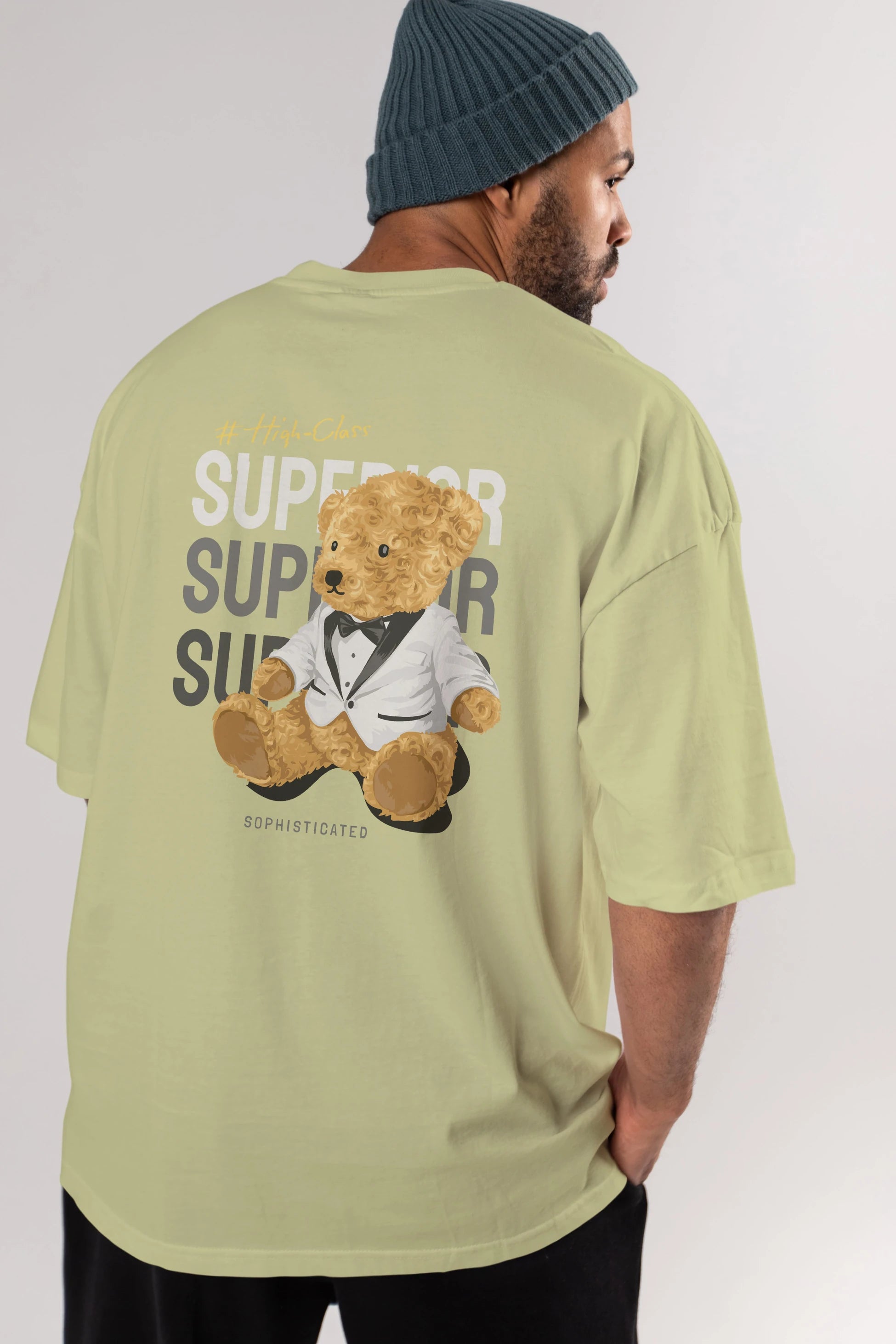 Teddy Bear Superior Arka Baskılı Oversize t-shirt Erkek Kadın Unisex %100 Pamuk