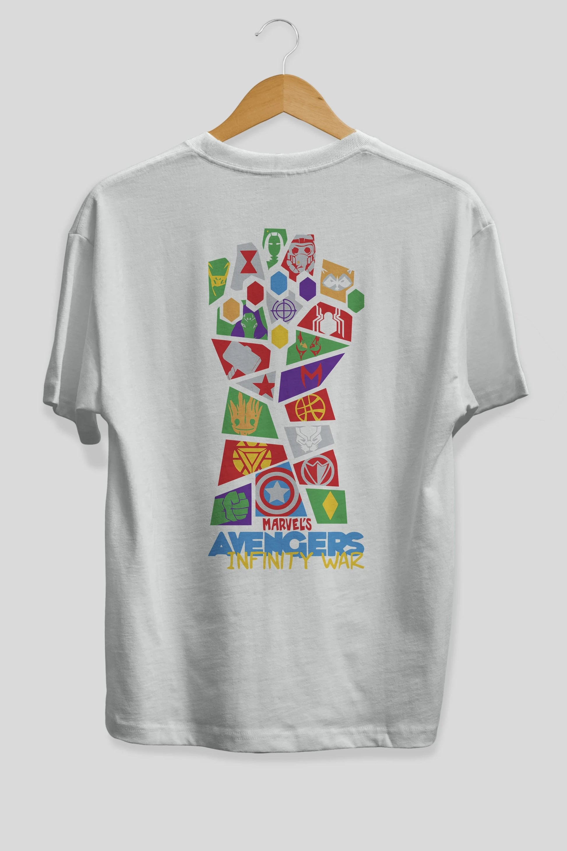 The Avengers Arka Baskılı Oversize t-shirt Erkek Kadın Unisex %100 Pamuk Bisiklet Yaka tişort