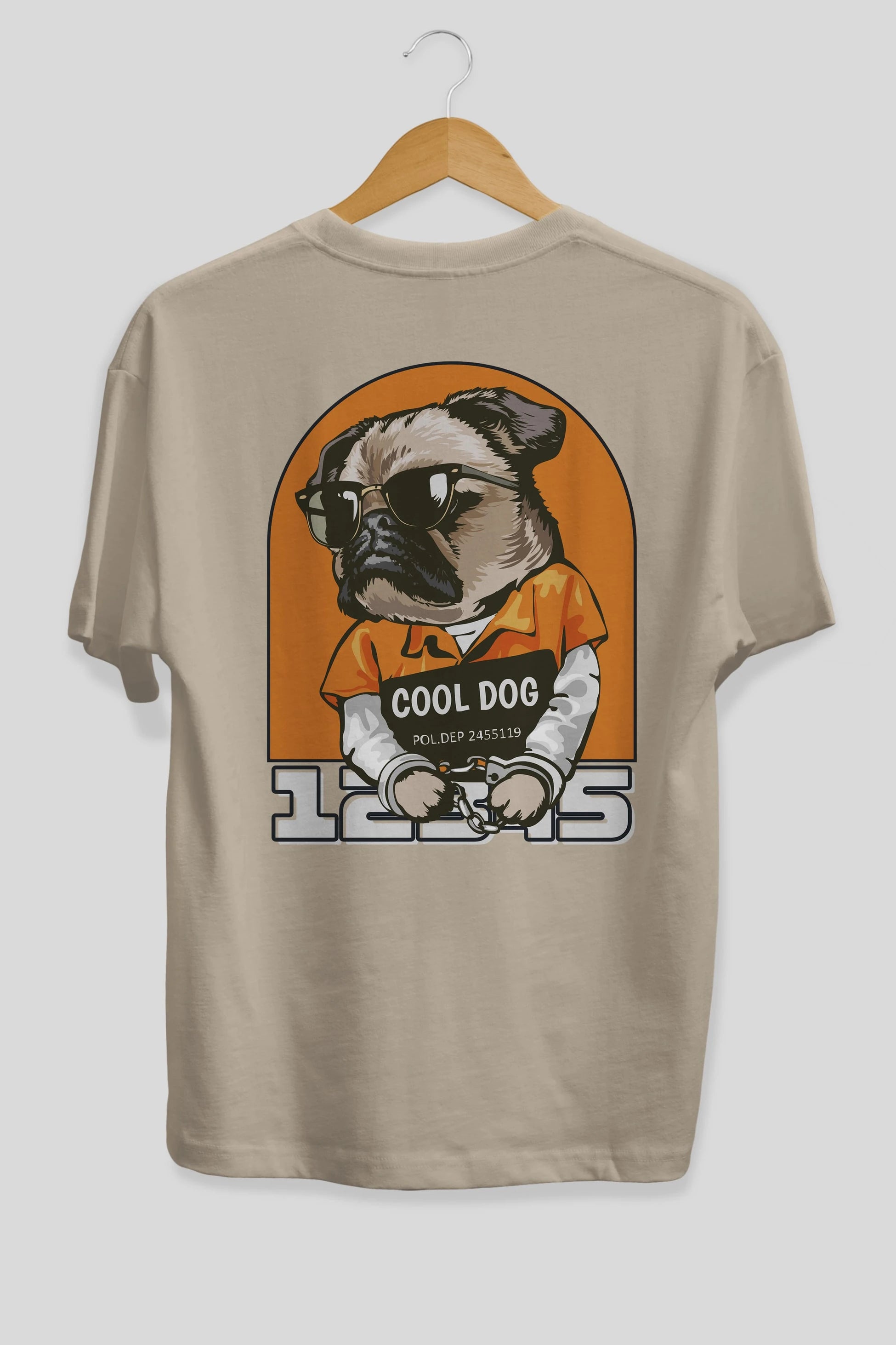 Cool Dog Arka Baskılı Oversize t-shirt Erkek Kadın Unisex