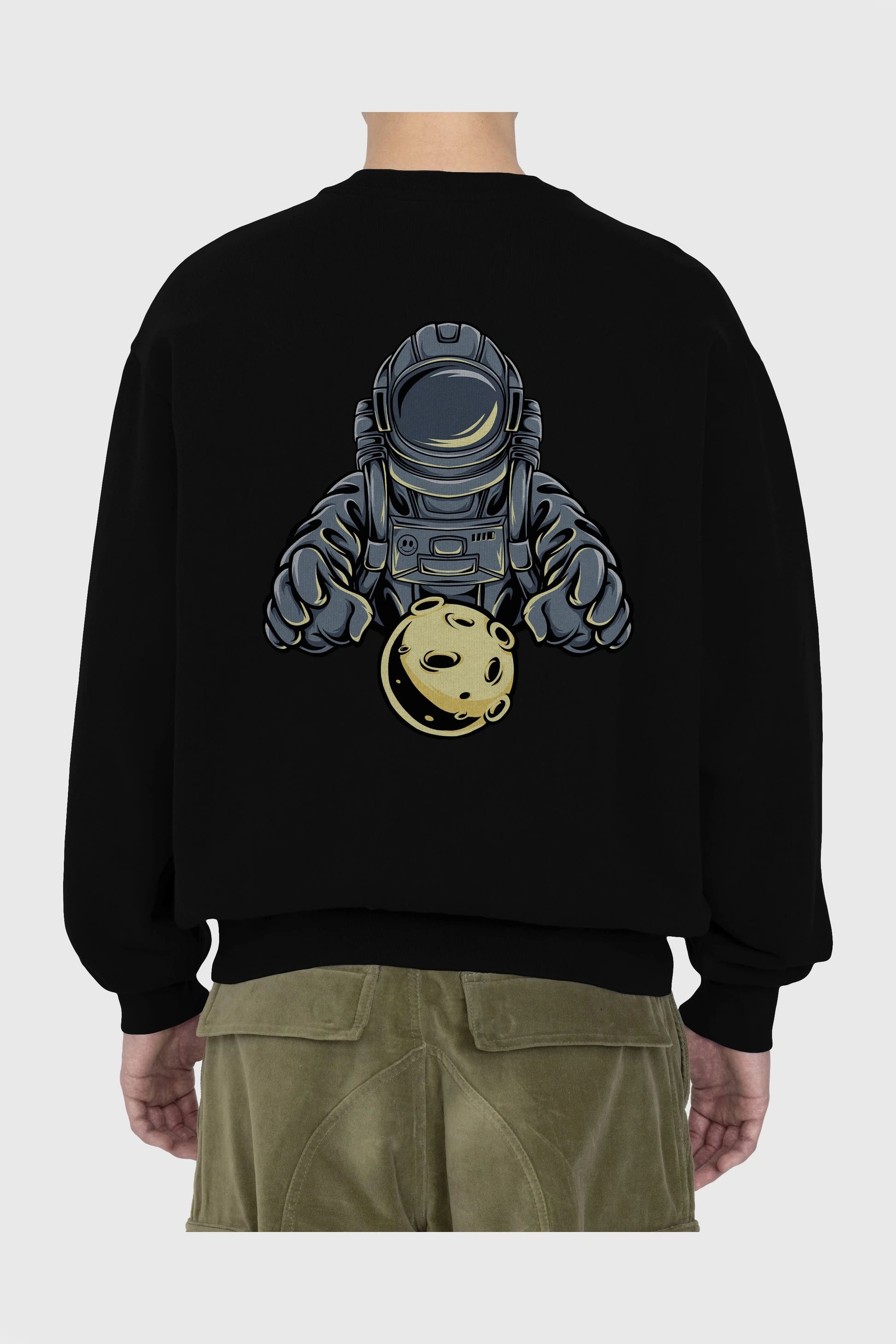 Astromoon tshirt Arka Baskılı Oversize Sweatshirt Erkek Kadın Unisex