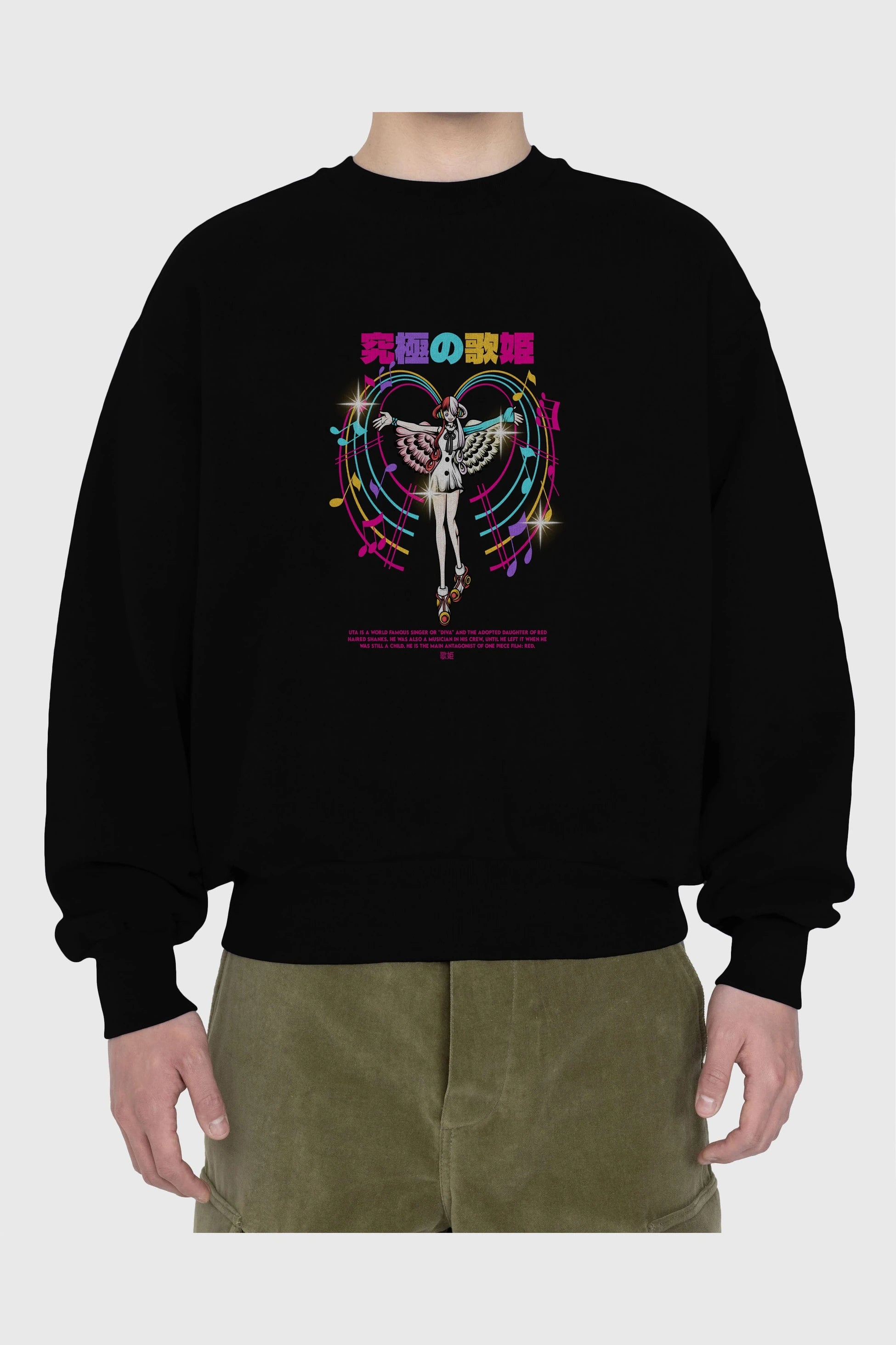 Uta Anime Ön Baskılı Oversize Sweatshirt Erkek Kadın Unisex