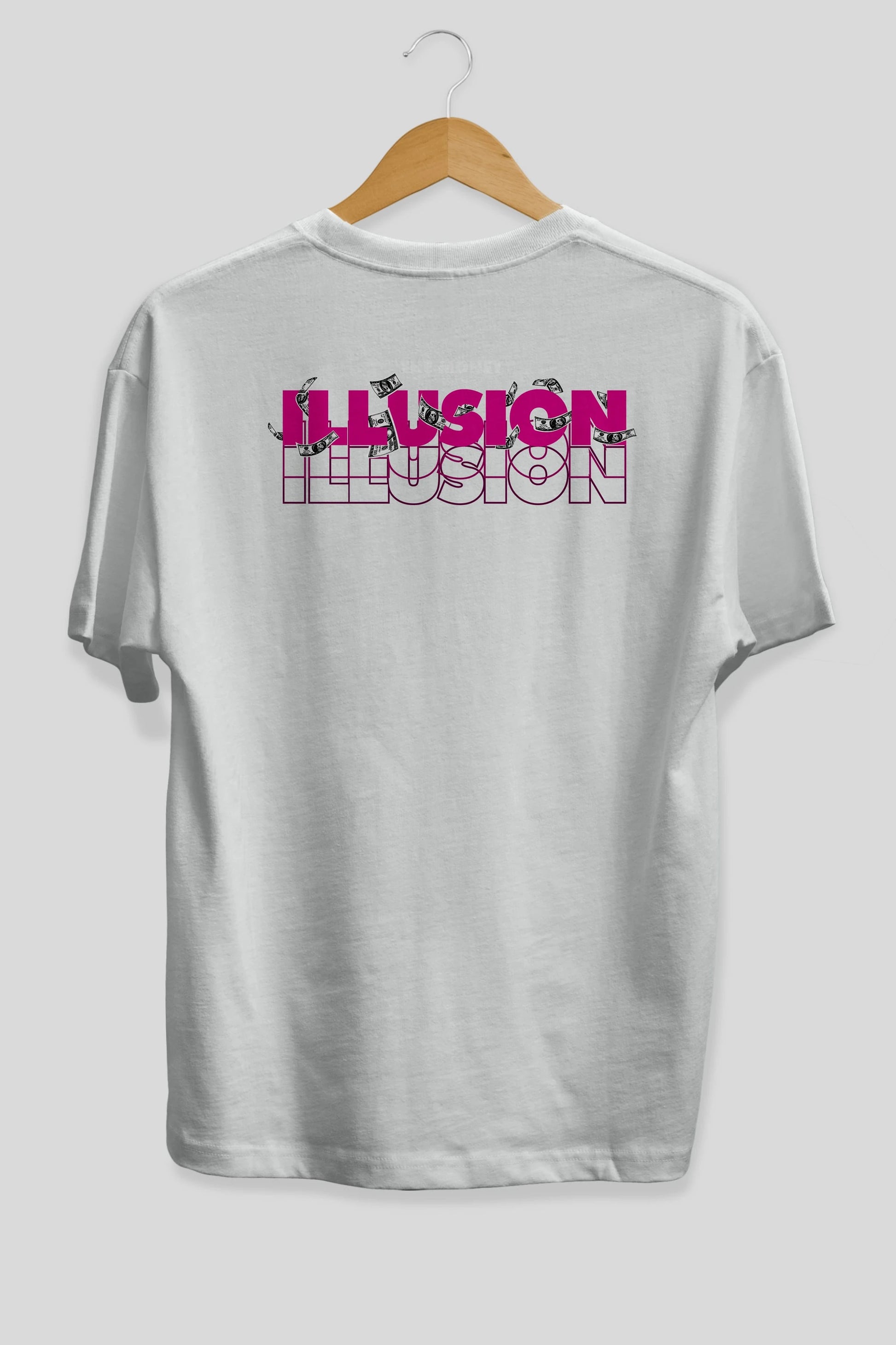 The Money Illusion Arka Baskılı Oversize t-shirt Erkek Kadın Unisex