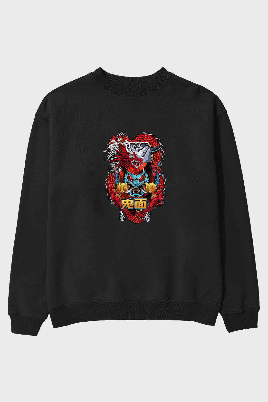 TRIBAL Anime Ön Baskılı Oversize Sweatshirt Erkek Kadın Unisex