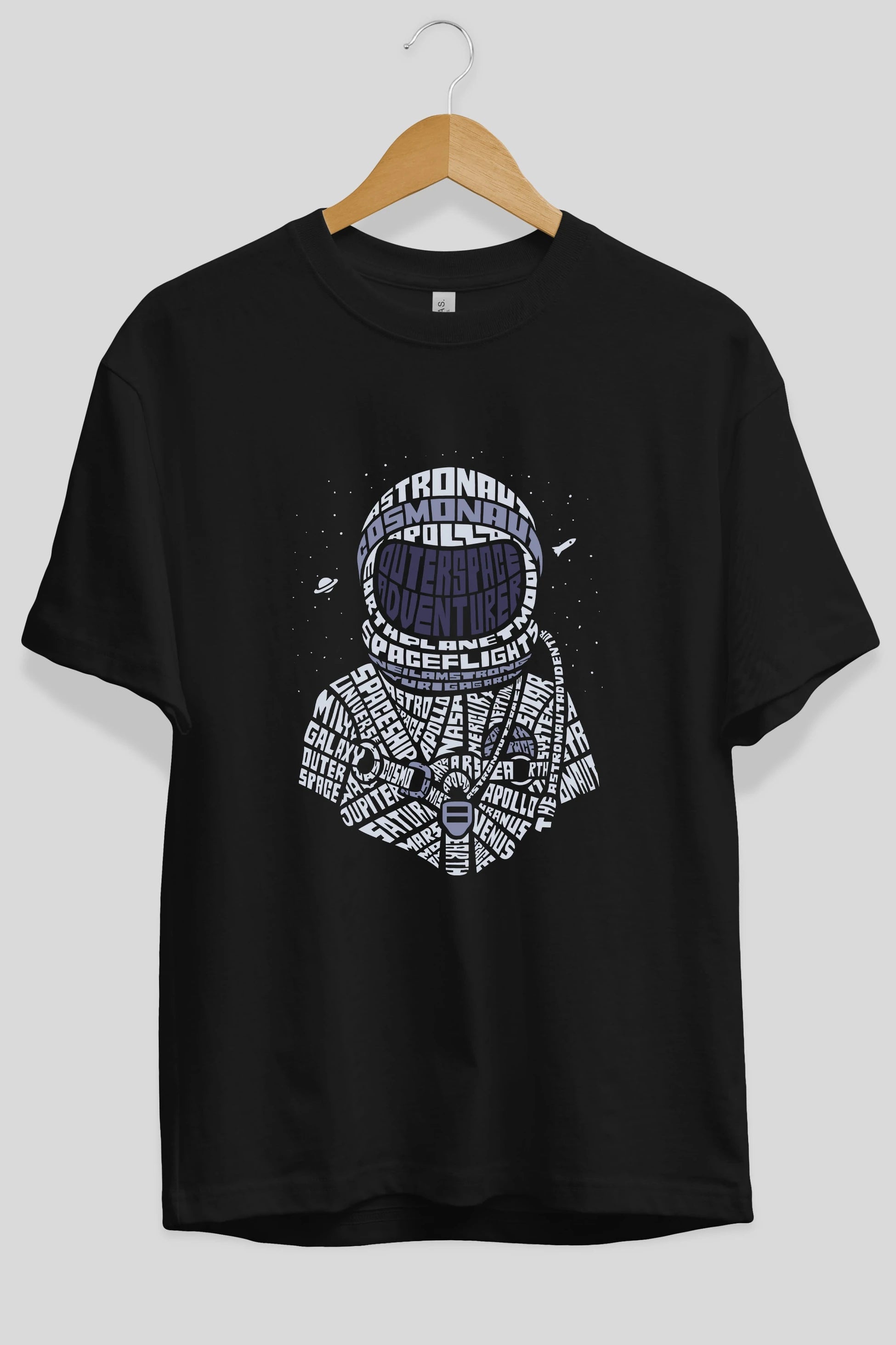Astronaut Ön Baskılı Oversize t-shirt %100 pamuk Erkek Kadın Unisex