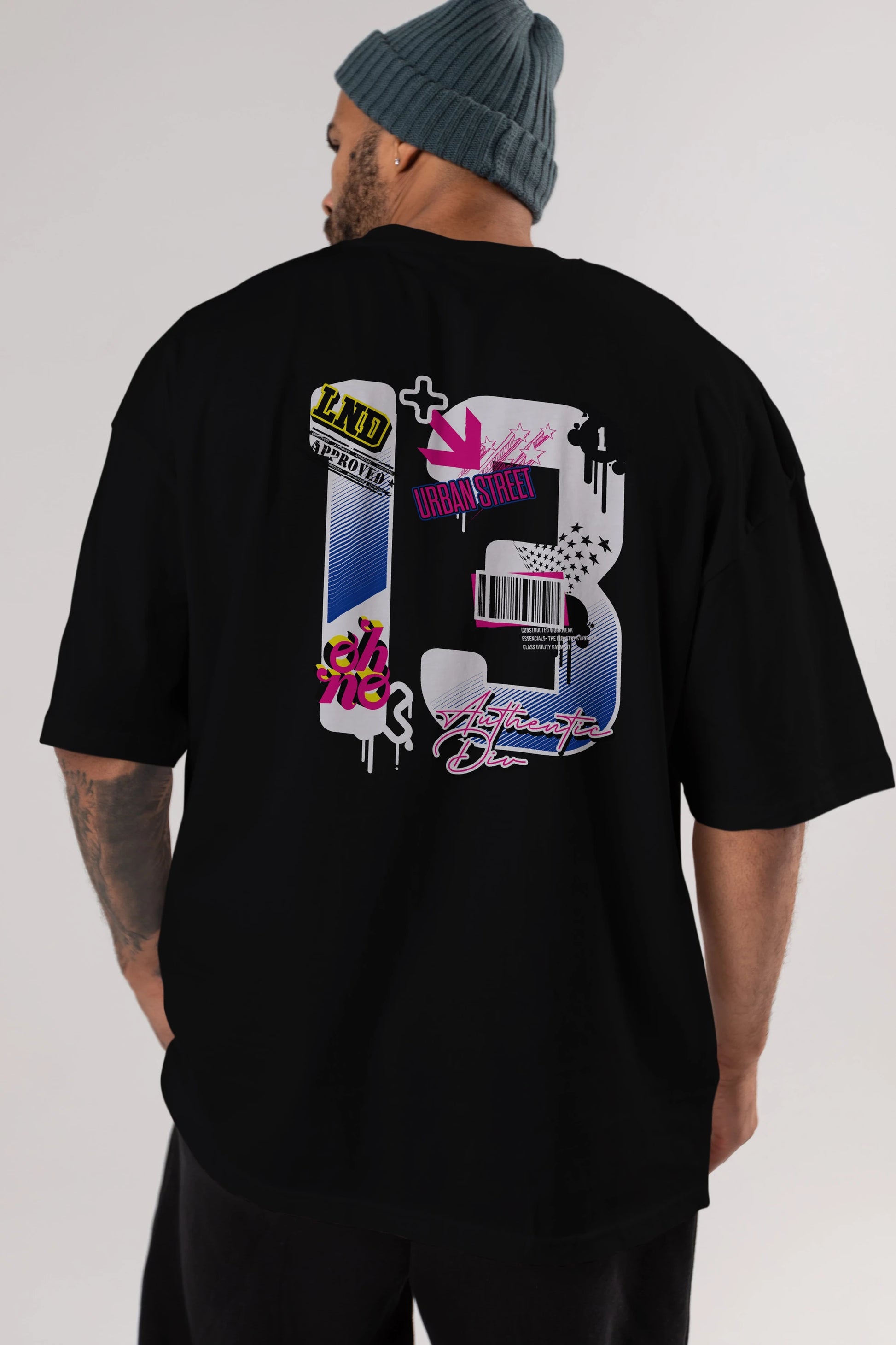 Urban Street 13 Arka Baskılı Oversize t-shirt Erkek Kadın Unisex
