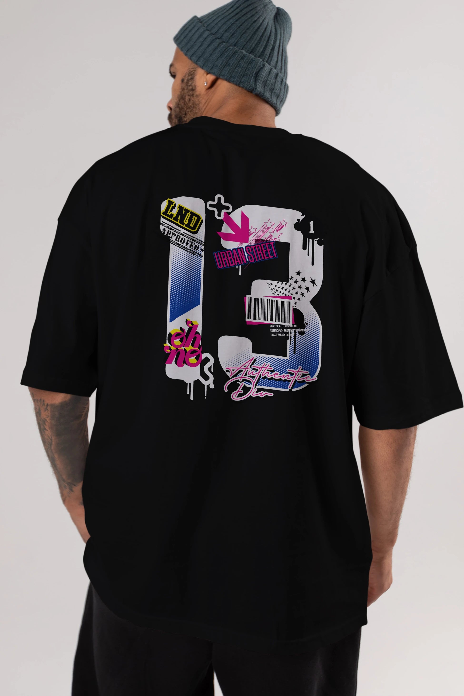 Urban Street 13 Arka Baskılı Oversize t-shirt Erkek Kadın Unisex