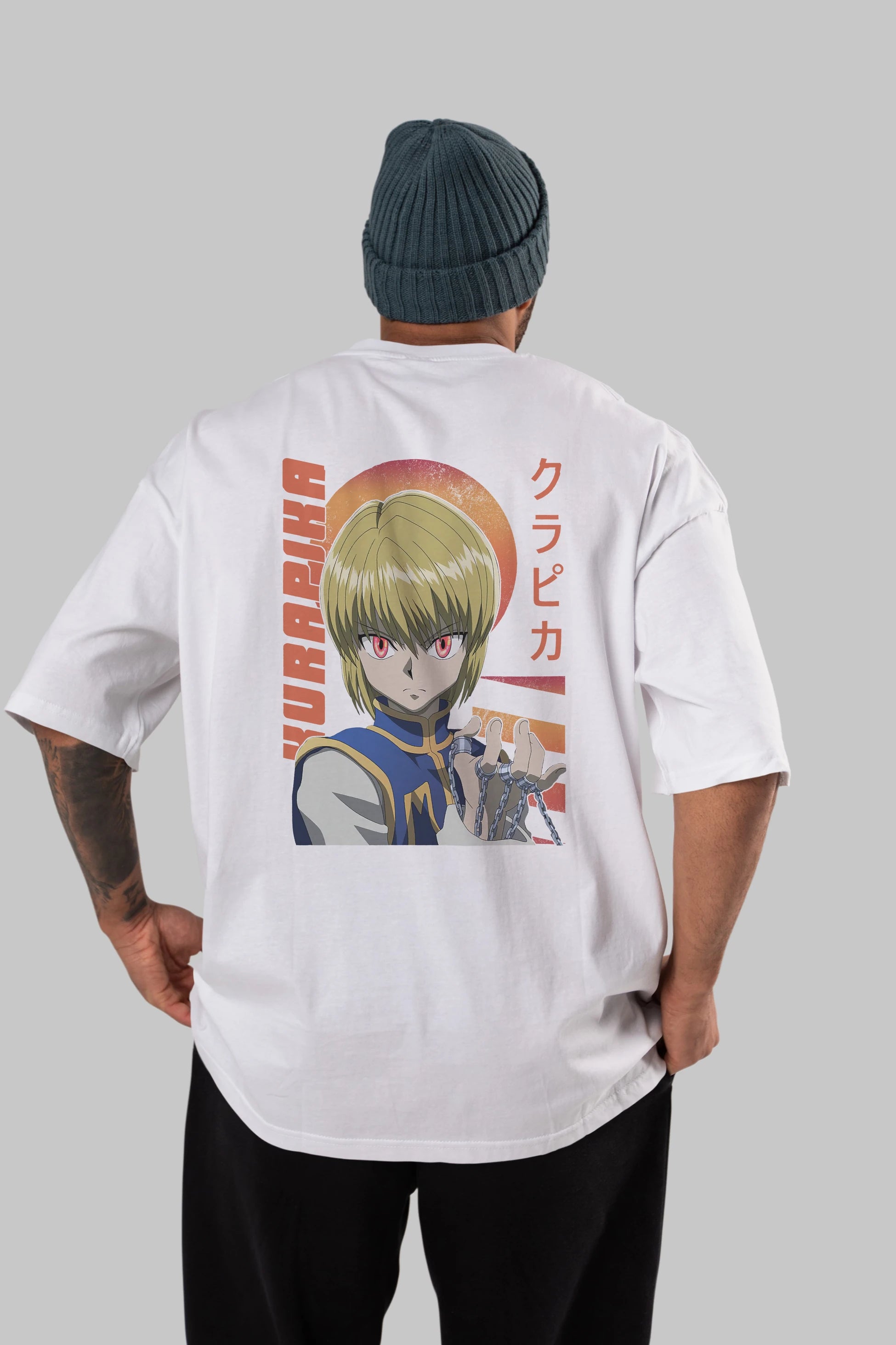 Kurapika 5 (2) Anime Arka Baskılı Oversize t-shirt Erkek Kadın Unisex