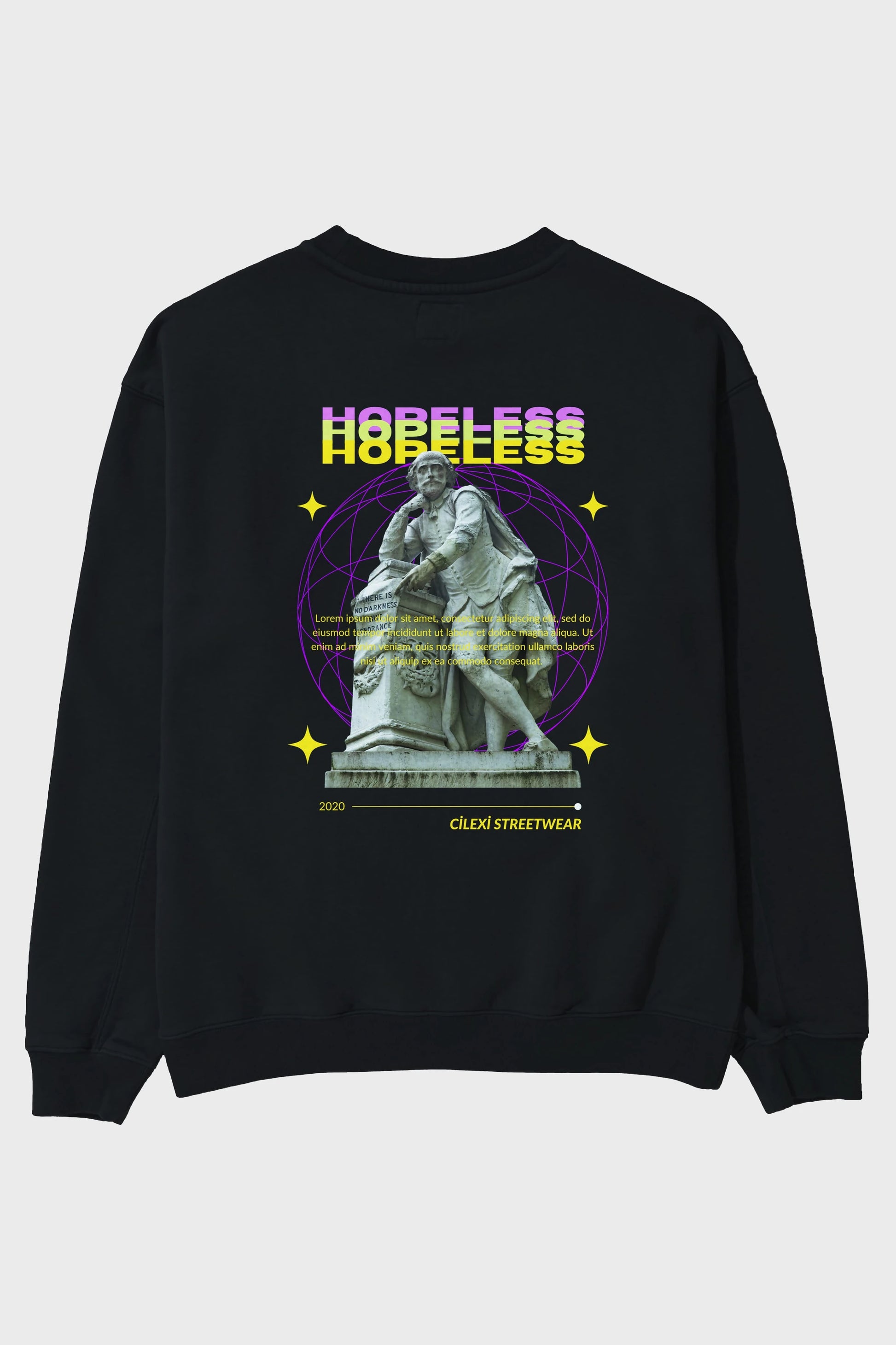 Hopeless Arka Baskılı Oversize Sweatshirt Erkek Kadın Unisex