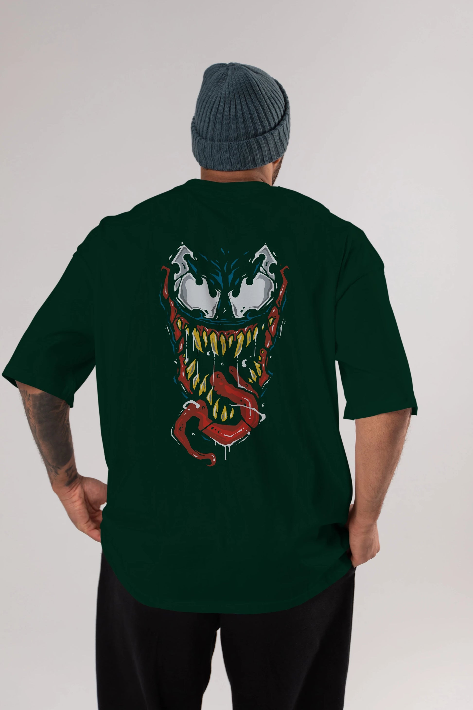 Venom (15) Arka Baskılı Oversize t-shirt Erkek Kadın Unisex %100 Pamuk Bisiklet Yaka tişort