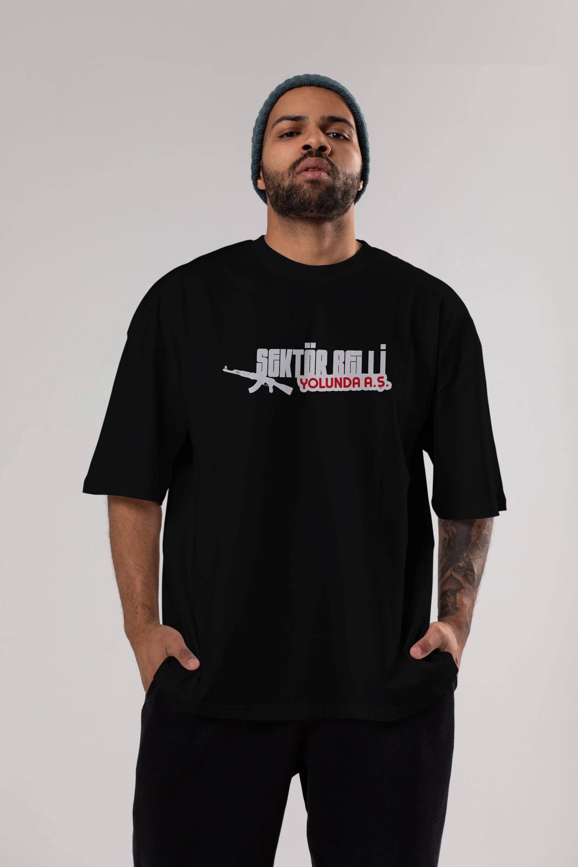 Sektör Belli Ön Baskılı Oversize t-shirt %100 pamuk Erkek Kadın Unisex
